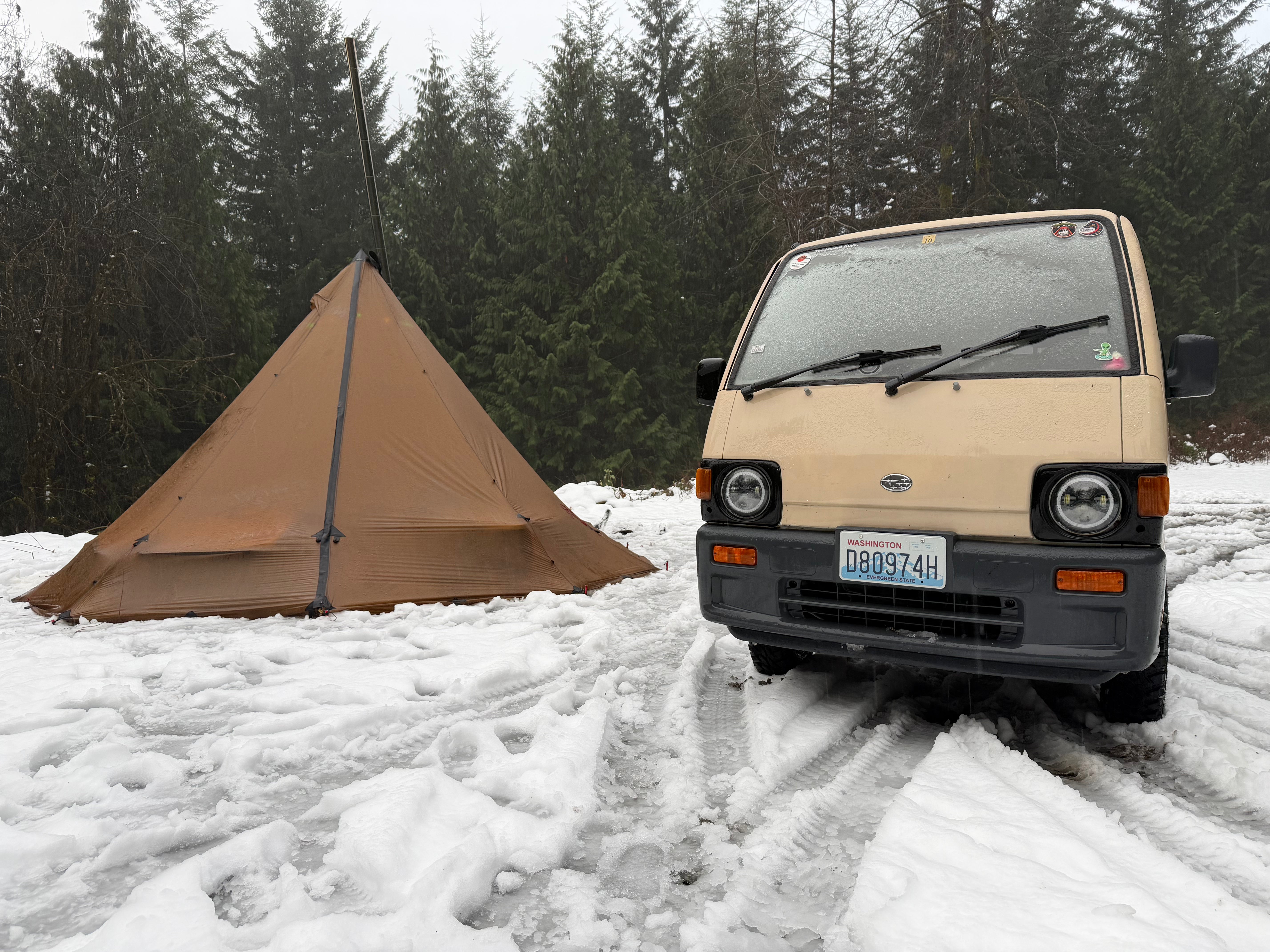 1990 Subaru Sambar in the Pacific Northwest