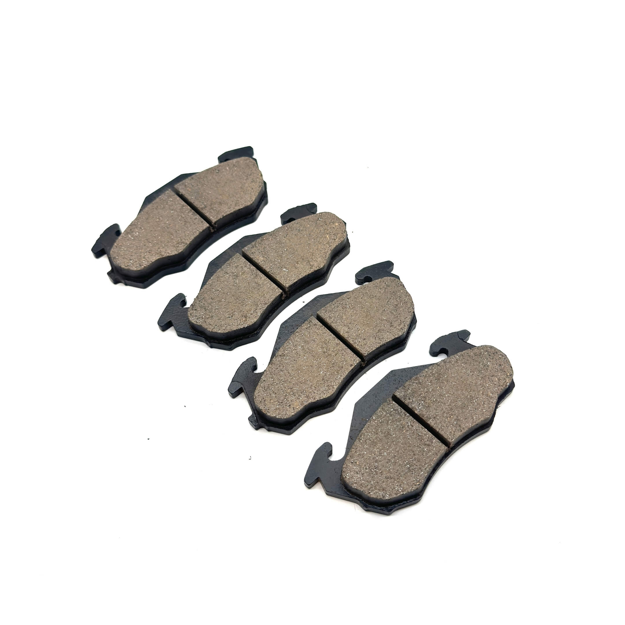 Front view of four new Brake Pads for Subaru Sambar Truck KS3, KS4 models showing top and pad material detail.