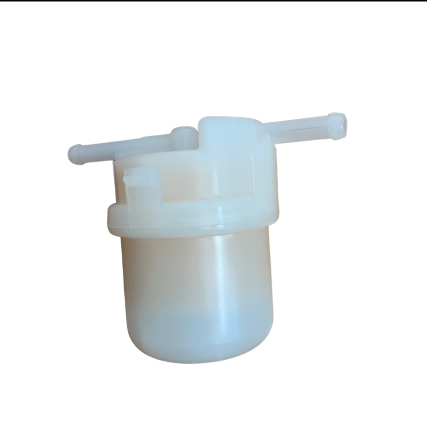 Side view of a brand new Honda Acty fuel filter, compatible with HA3, HA4 models from 1990-1999, highlighting its compact and efficient design.