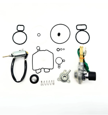 Detailed view of Honda Acty carburetor rebuild kit for HH3, HH4 models (1990-1999) showcasing the complete assembly with air and fuel components.