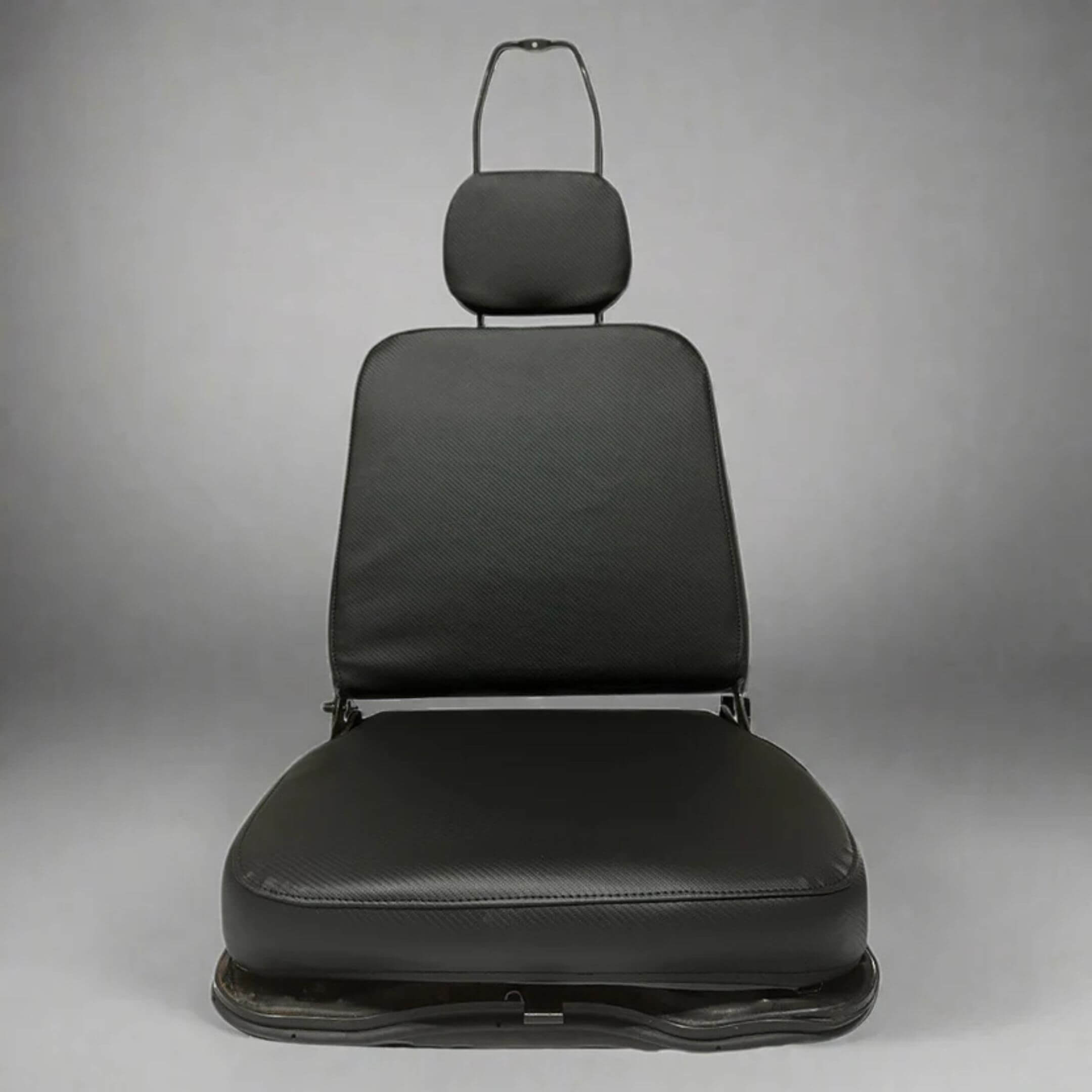 Honda Acty Seat Covers in carbon fiber for driver and passenger, designed for HA3 and HA4 models from 1990-1999, featuring a sleek black finish.