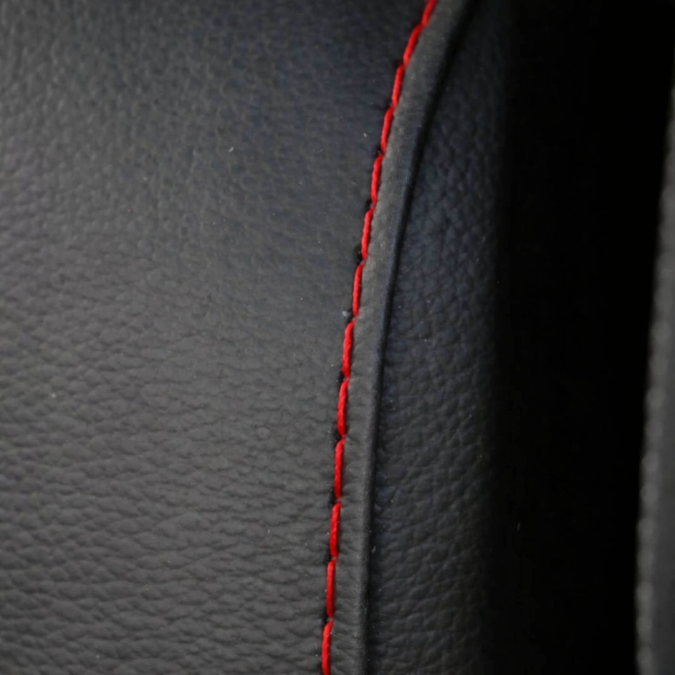 Honda Acty Seat Covers with black material and red stitching for HA3, HA4 models, 1990-1999.