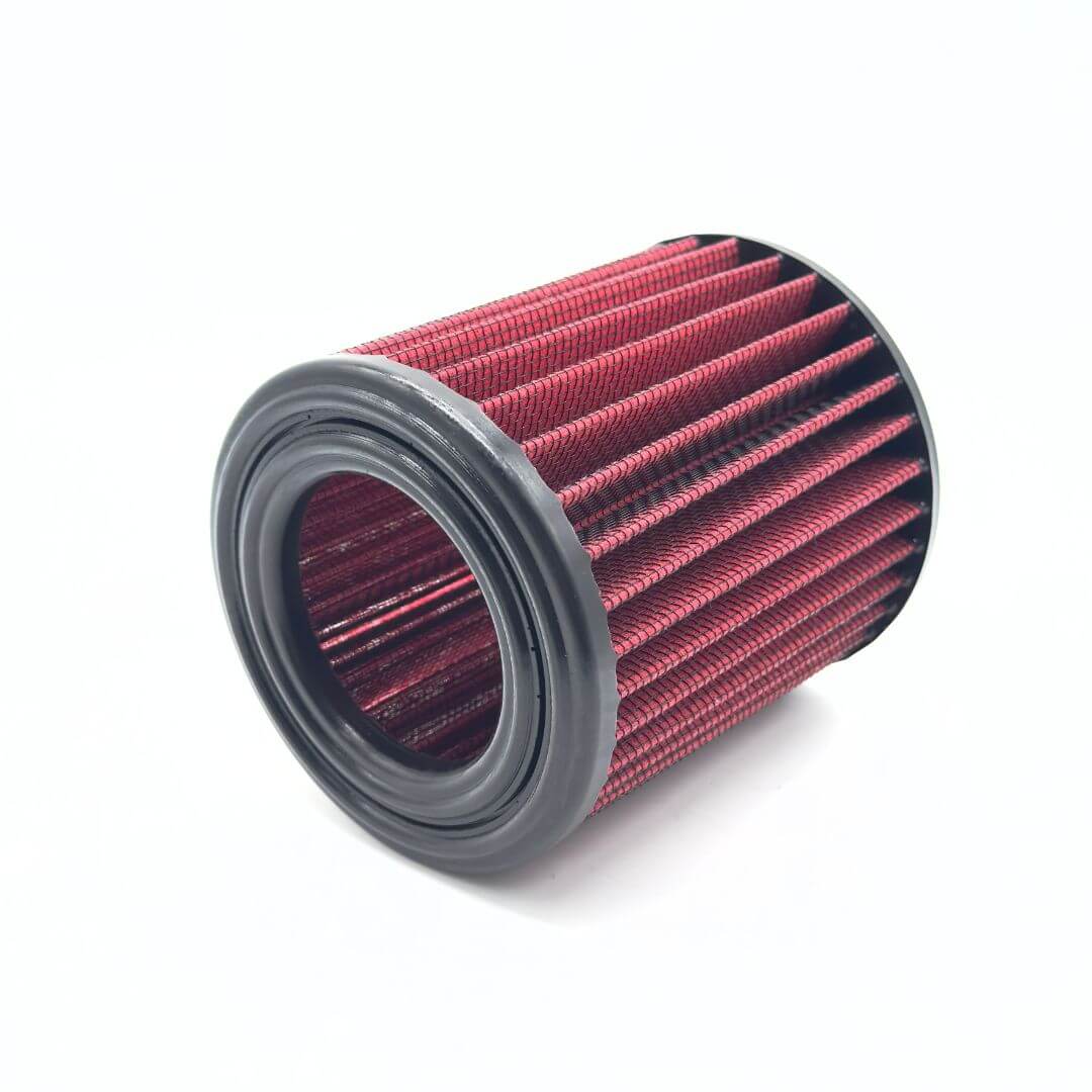 Oiwa GhostFlow Performance Air Filter for Honda Acty Van HH3, HH4 (1990-1999) featuring a cylindrical design with red pleated material.