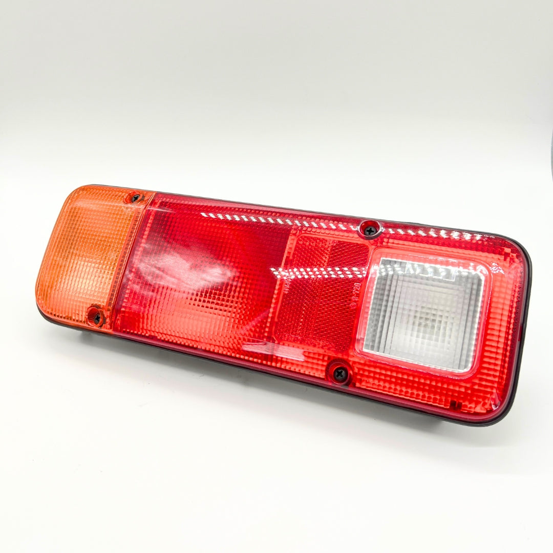 Front view of full tail light assembly kit for left side of Honda Acty Van HH3, HH4 models (1990-1999) - red and amber lenses for optimal visibility