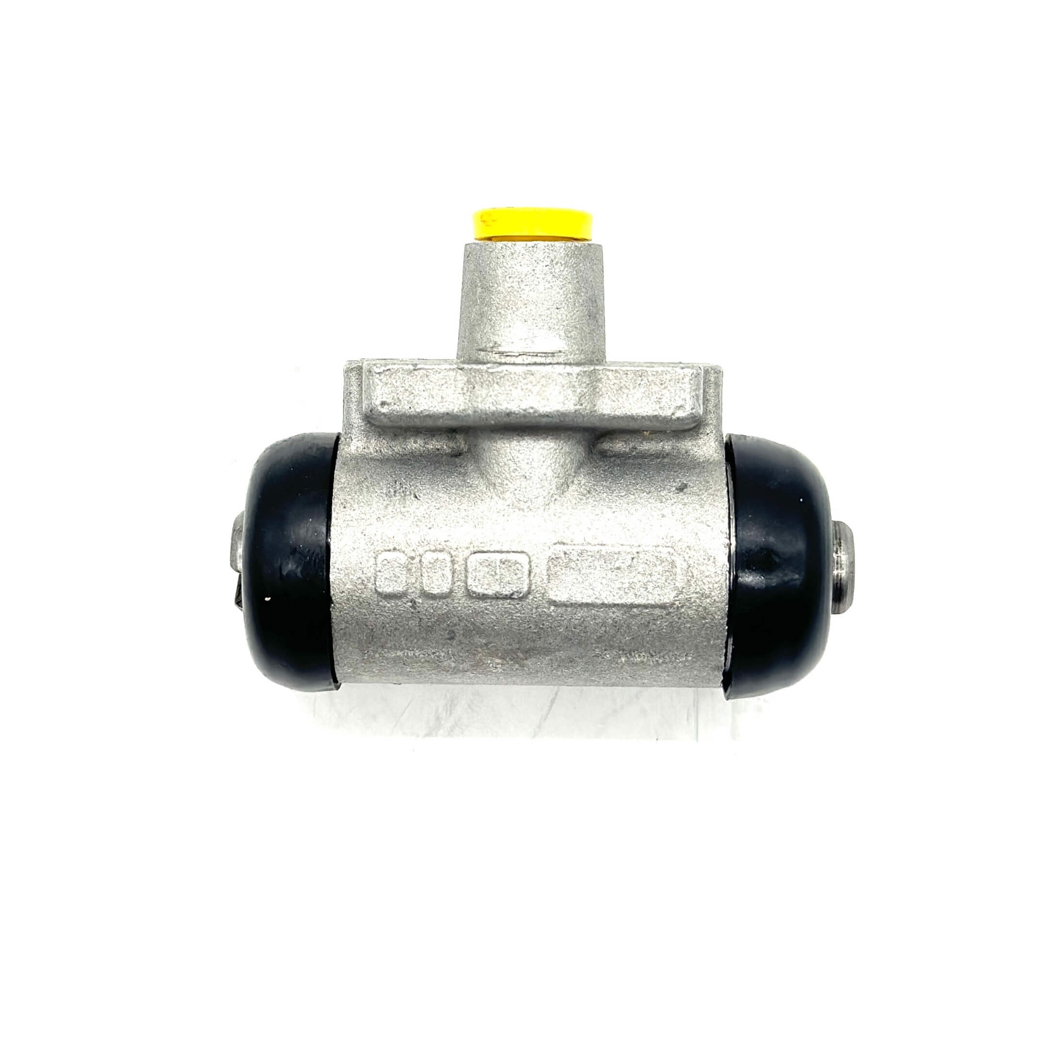 Rear Brake Drum Wheel Cylinder for Subaru Sambar Van KV3, KV4 Models (1990-1998), featuring a silver body with black and yellow accents.