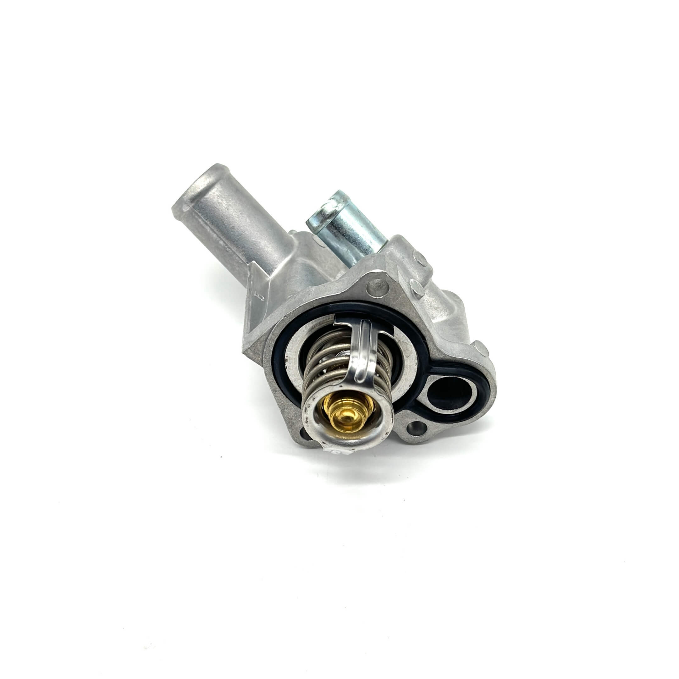 Thermostat and housing for Honda Acty Truck HA8, HA9 models (2009-2022), featuring a silver metallic finish and compact design.