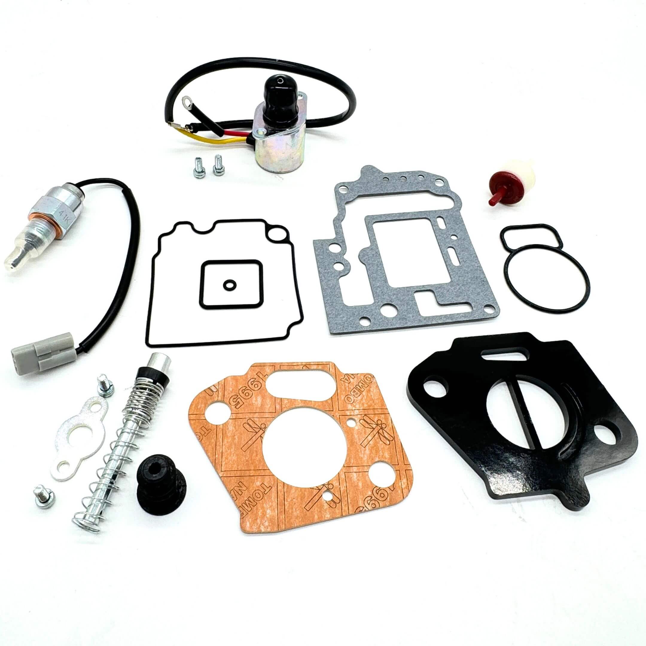 Complete Carburetor Gasket Rebuild Kit with 15 parts, designed for Subaru Sambar Van KV3 and KV4 Models (1990-1998), ensuring precision and high performance.
