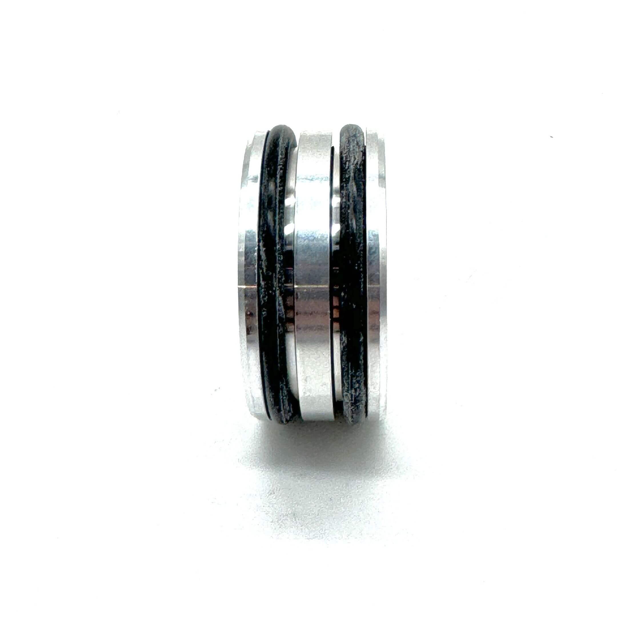 Side profile of Distributor Collar with two black O-Rings, designed for precise fitment in Honda Acty Vans (1990-1999).