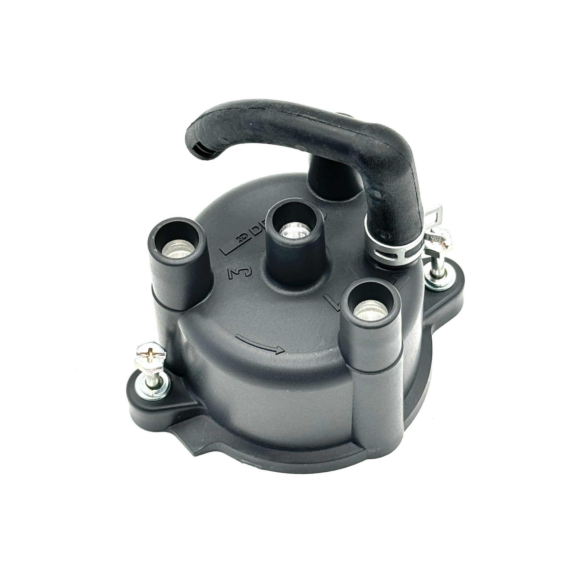 Side profile of Daihatsu OEM Distributor Cap for EFI models, showcasing premium construction and connector layout.