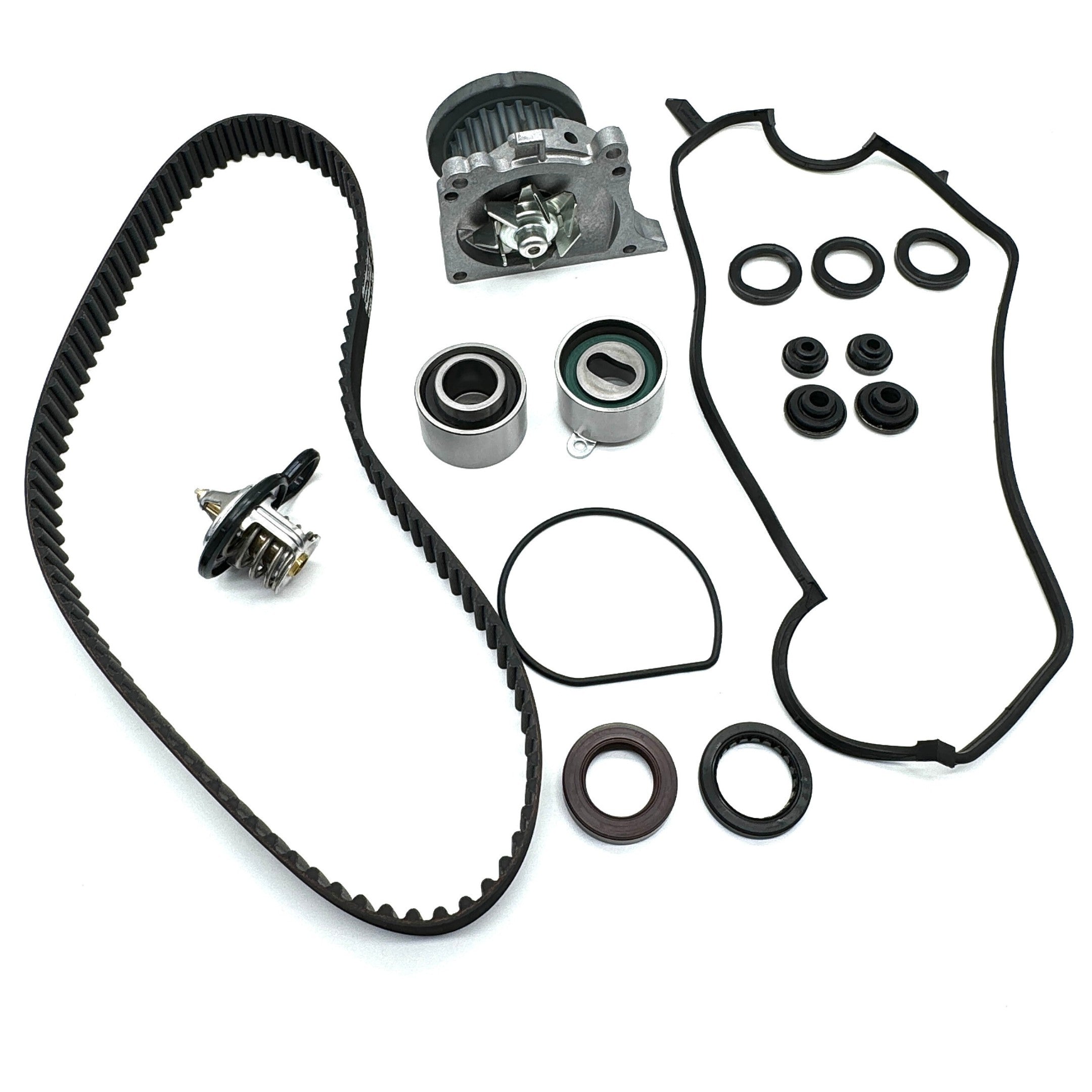 Timing Belt Kit - 15 Piece for Honda Acty Truck HA8, HA9 Models (2009-2022) featuring black belts, seals, and bearings in a technical parts schematic.
