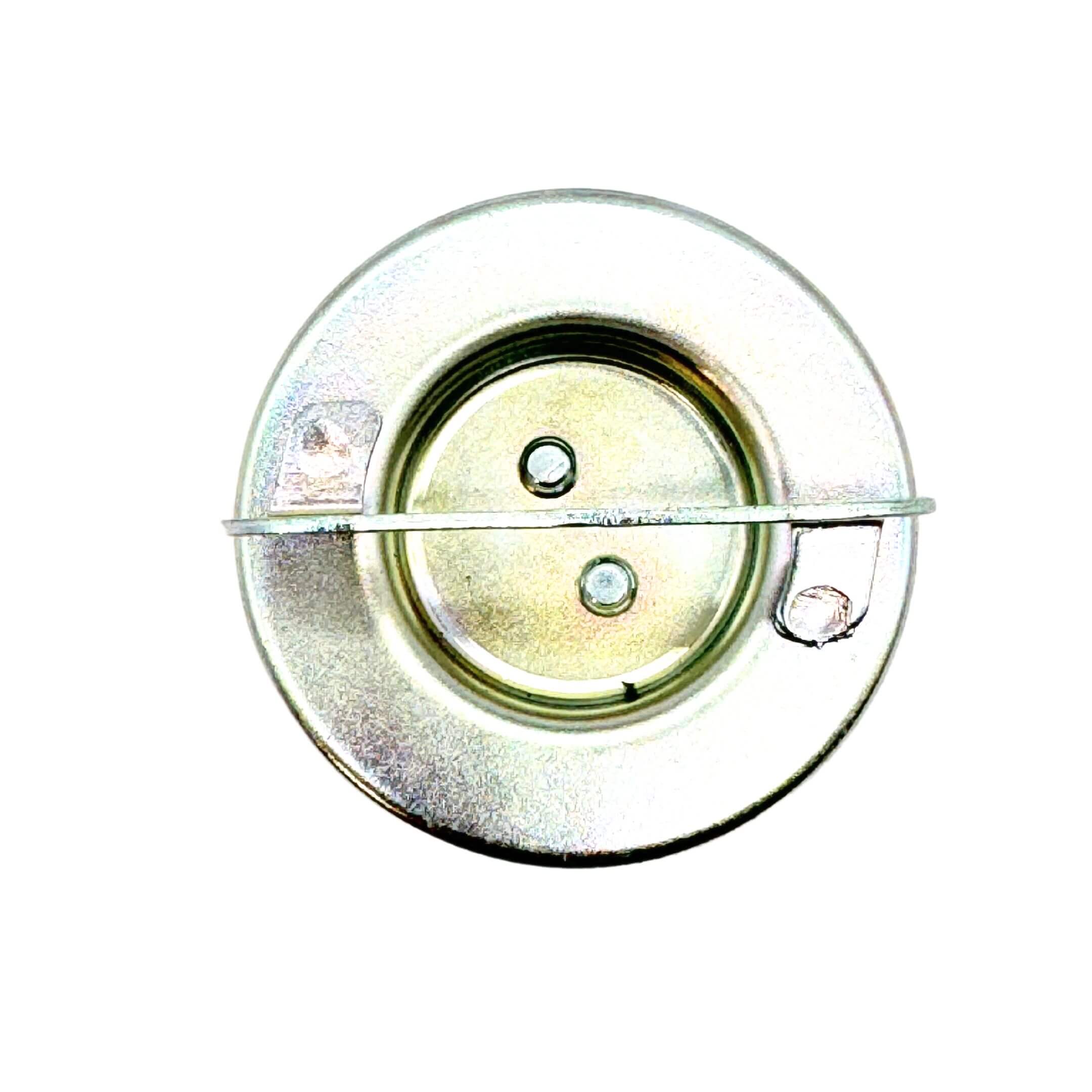 op view of Subaru Sambar fuel filler cap for KV3, KV4 models from 1990-1998, genuine Subaru part.
