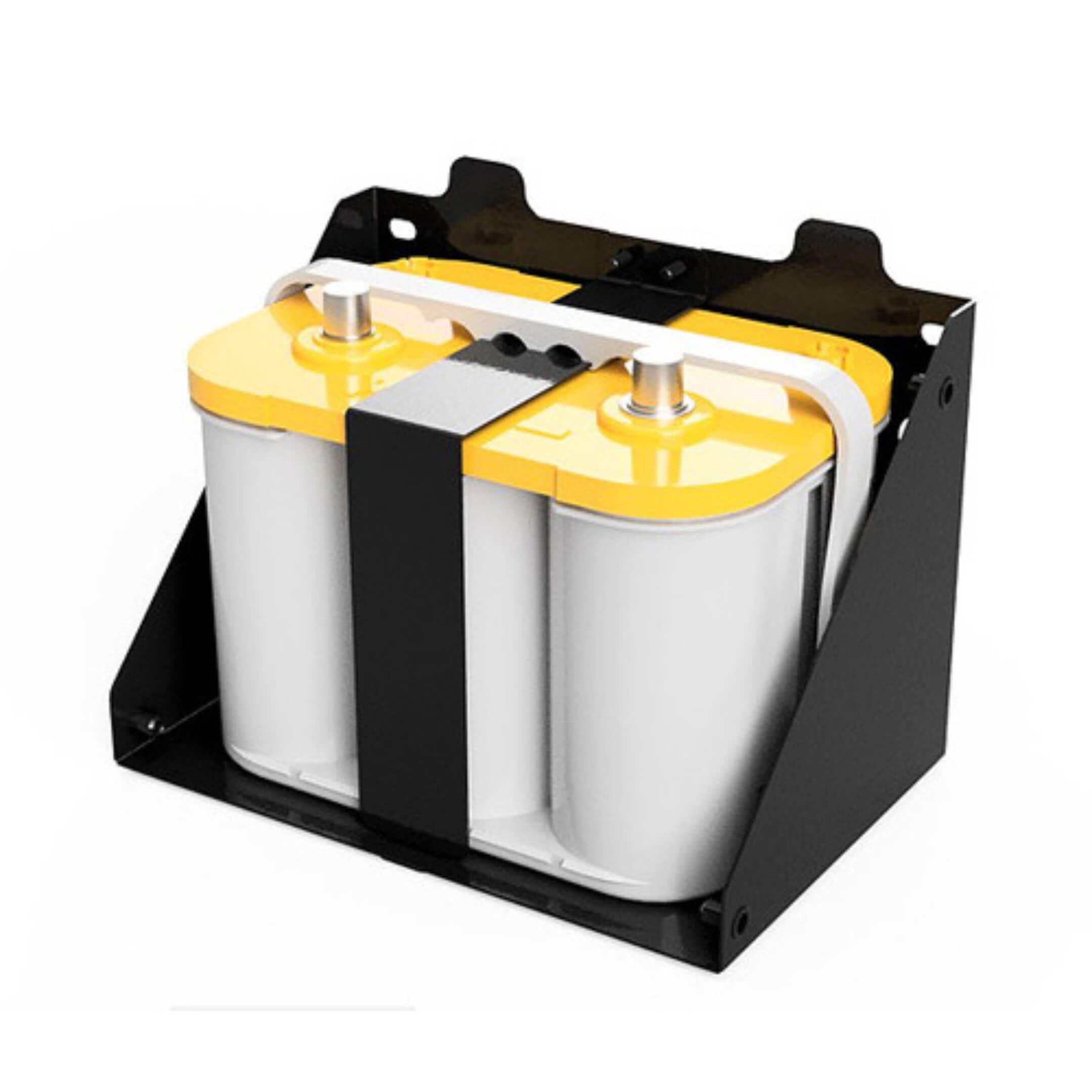 Durable Universal Secondary Battery Box for Kei Trucks, designed for Group 34/78 Battery, sand-blasted and powder-coated for scratch and corrosion resistance