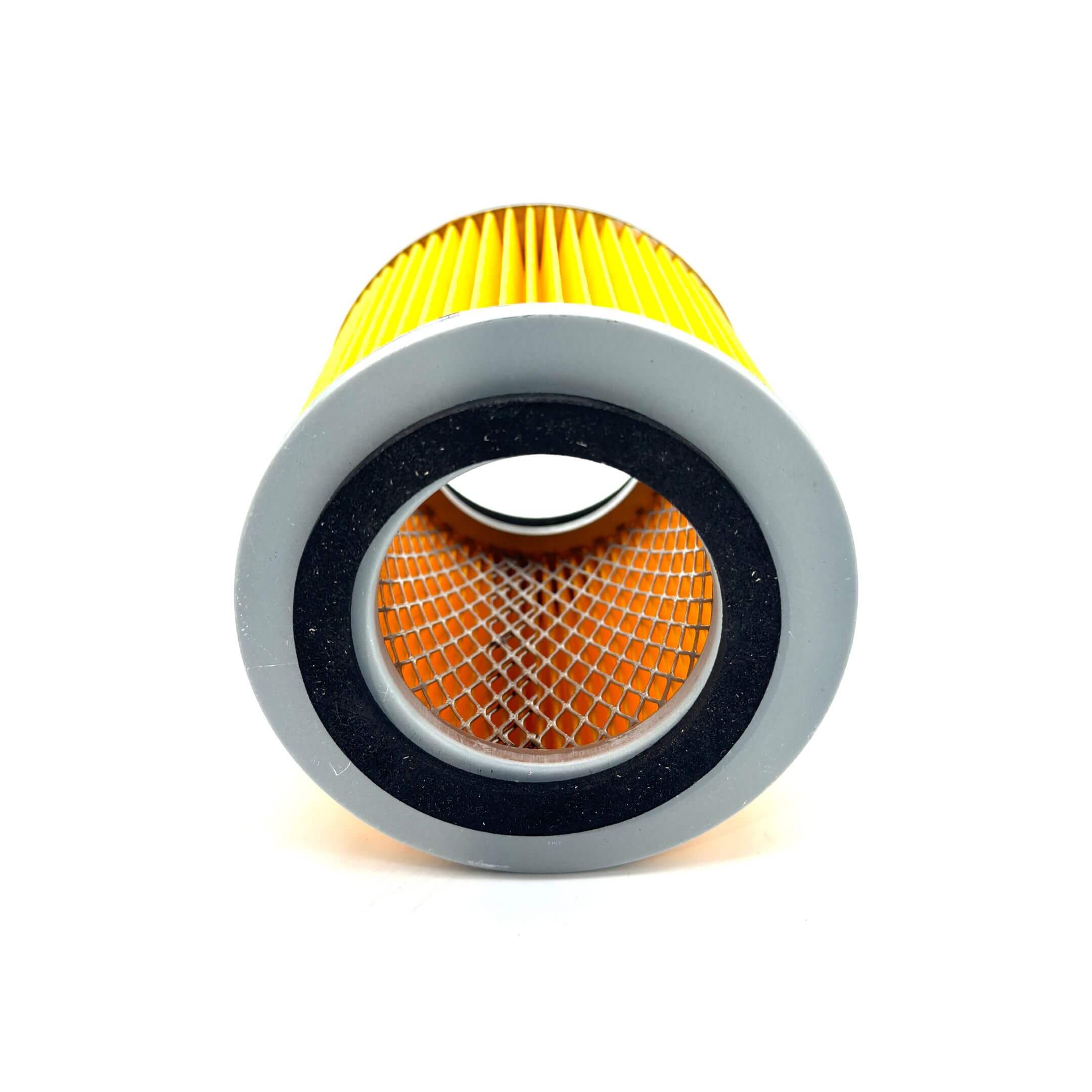 Close-up view of the Air Filter for Suzuki Carry Truck DC51T, DD51T Models (1991-1998), showcasing the inner metal mesh structure and high-quality pleated filter material for superior filtration."