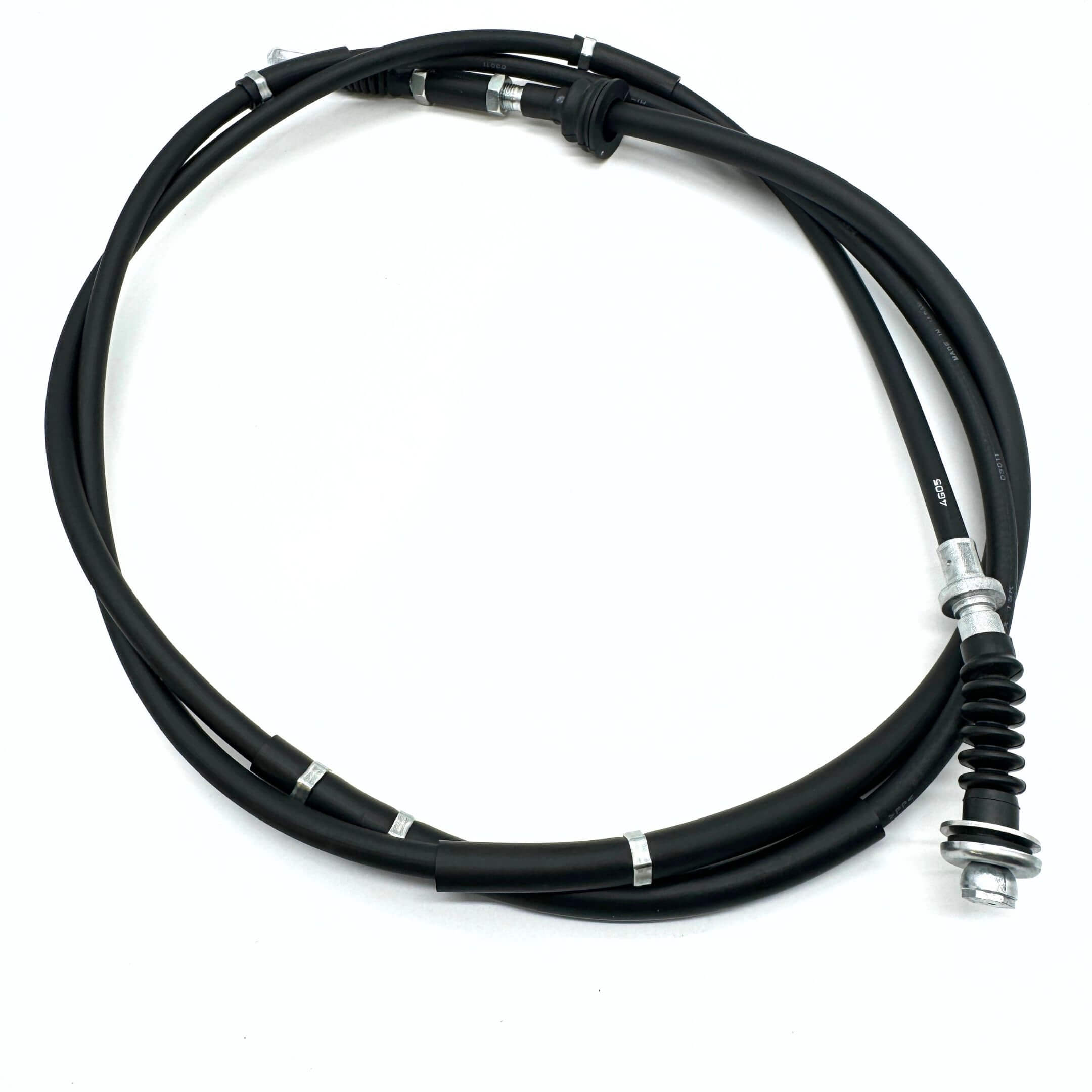 Close-up view of the clutch pedal cable for Honda Acty Van HH3, HH4 (1990-1999), showcasing the cable's robust fittings and design.