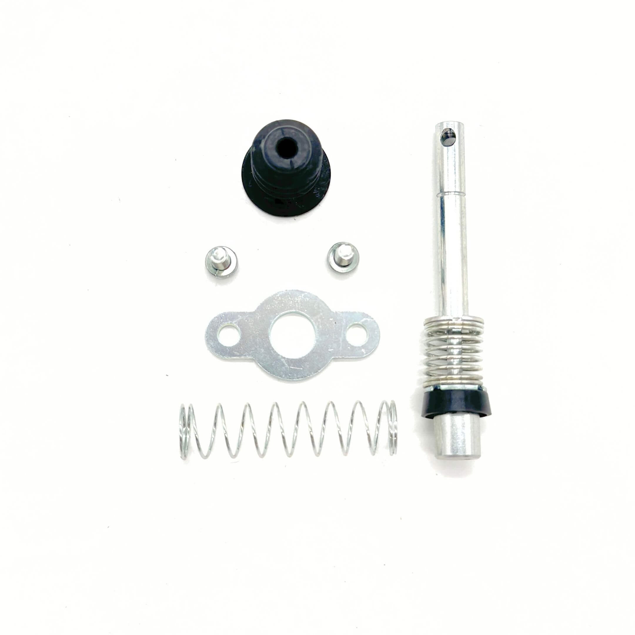 Subaru Sambar KV3, KV4 carburetor accelerator power valve rebuild kit with spring, bolts, and fuel injector components