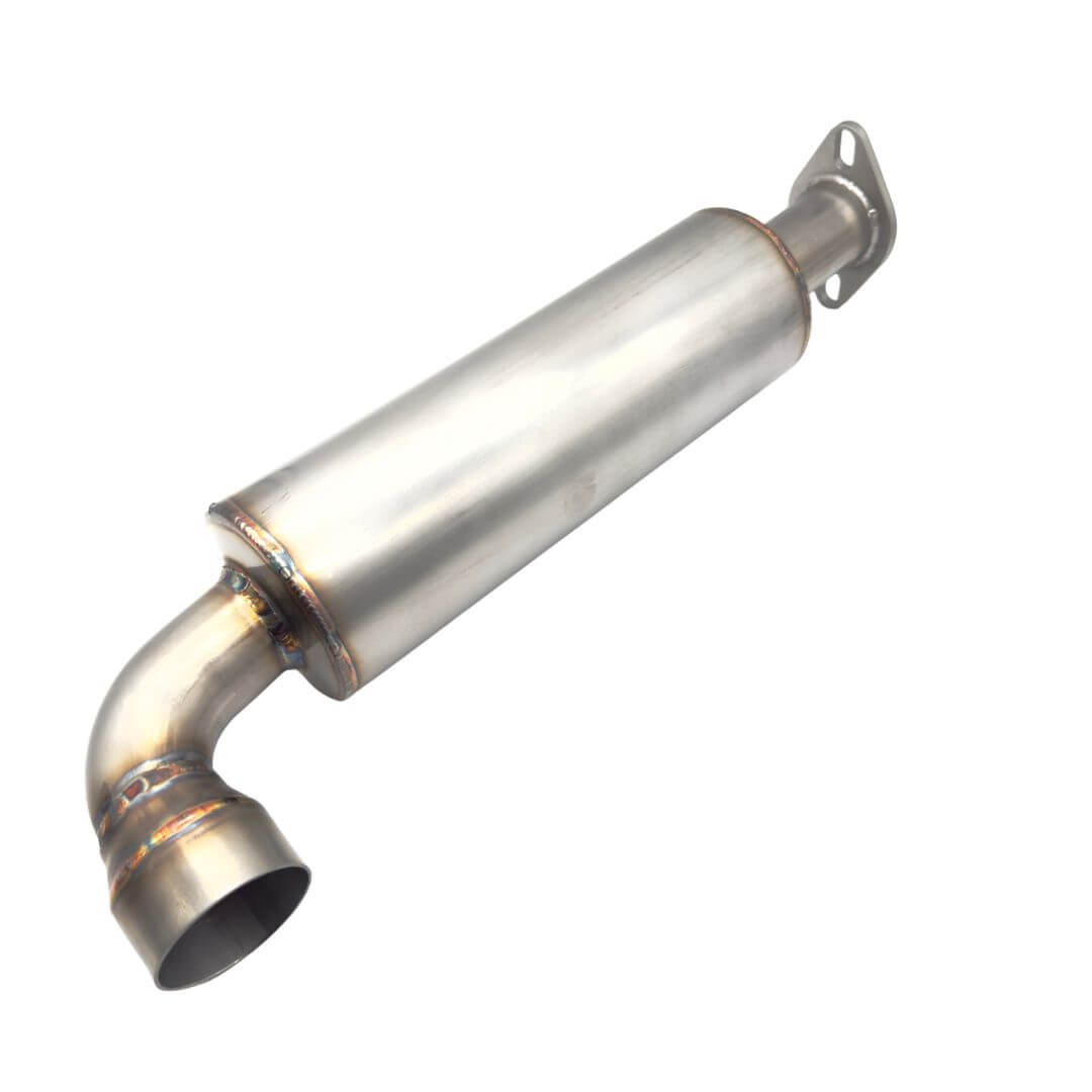 Oiwa Growler Exhaust for Subaru Sambar Truck TT1, TT2 models (1999-2012) featuring a sleek, stainless steel design with precision welding.