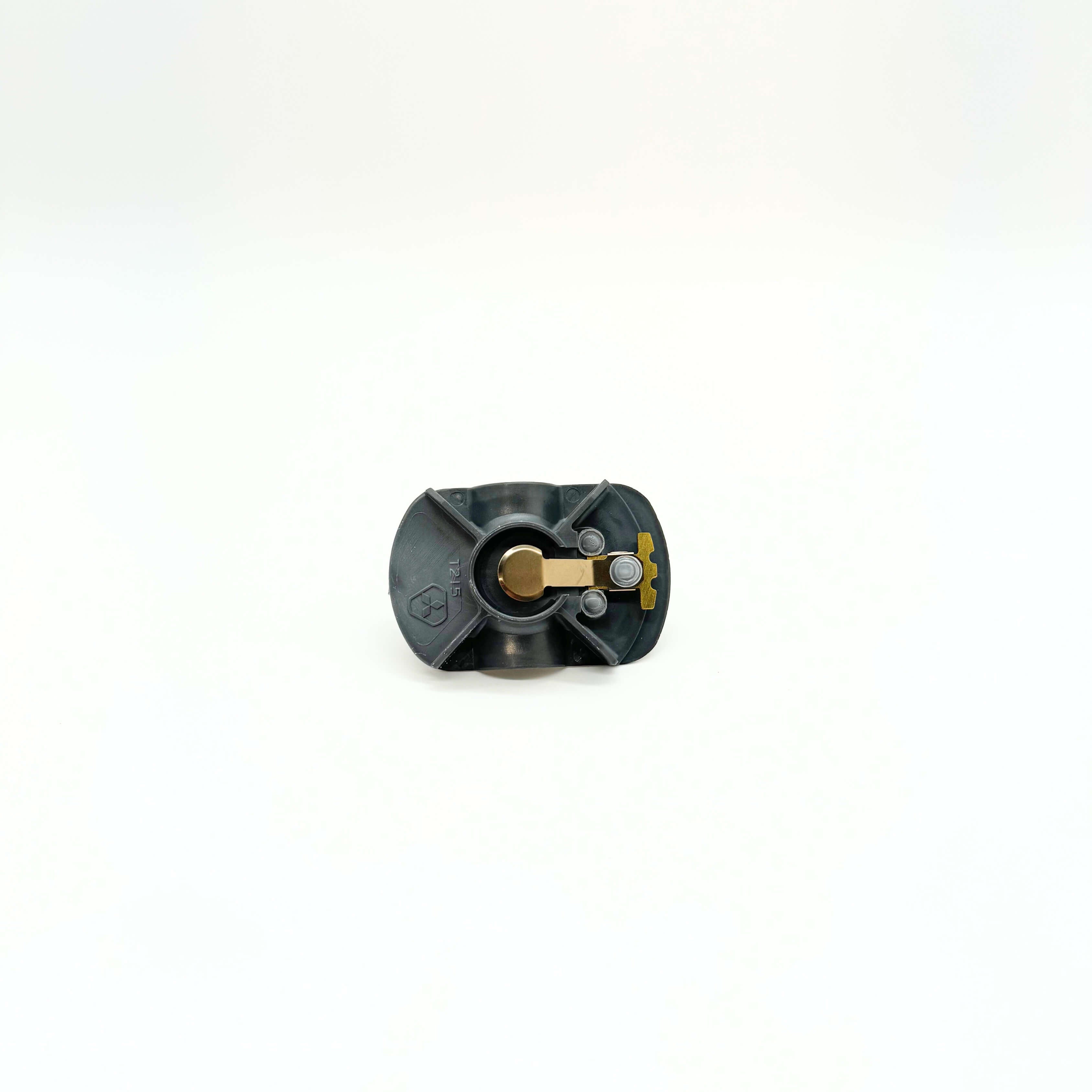 Distributor rotor for 1991-1998 Suzuki Carry Truck DC51T, DD51T models showing top view with central copper contact and black housing - essential for optimal ignition system performance