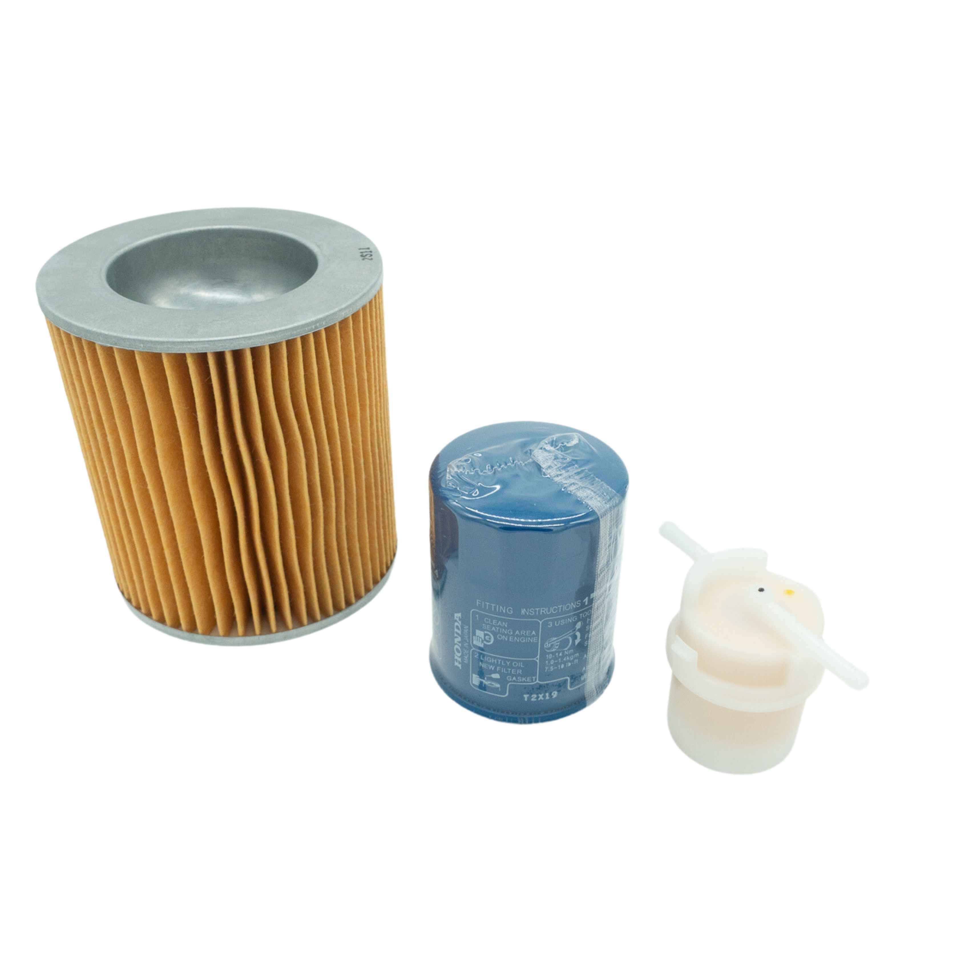 Essential maintenance pack for Honda Acty, providing air and oil filtration and coolant control, specifically designed for models from 1990 to 1999, ensuring engine health and efficiency.