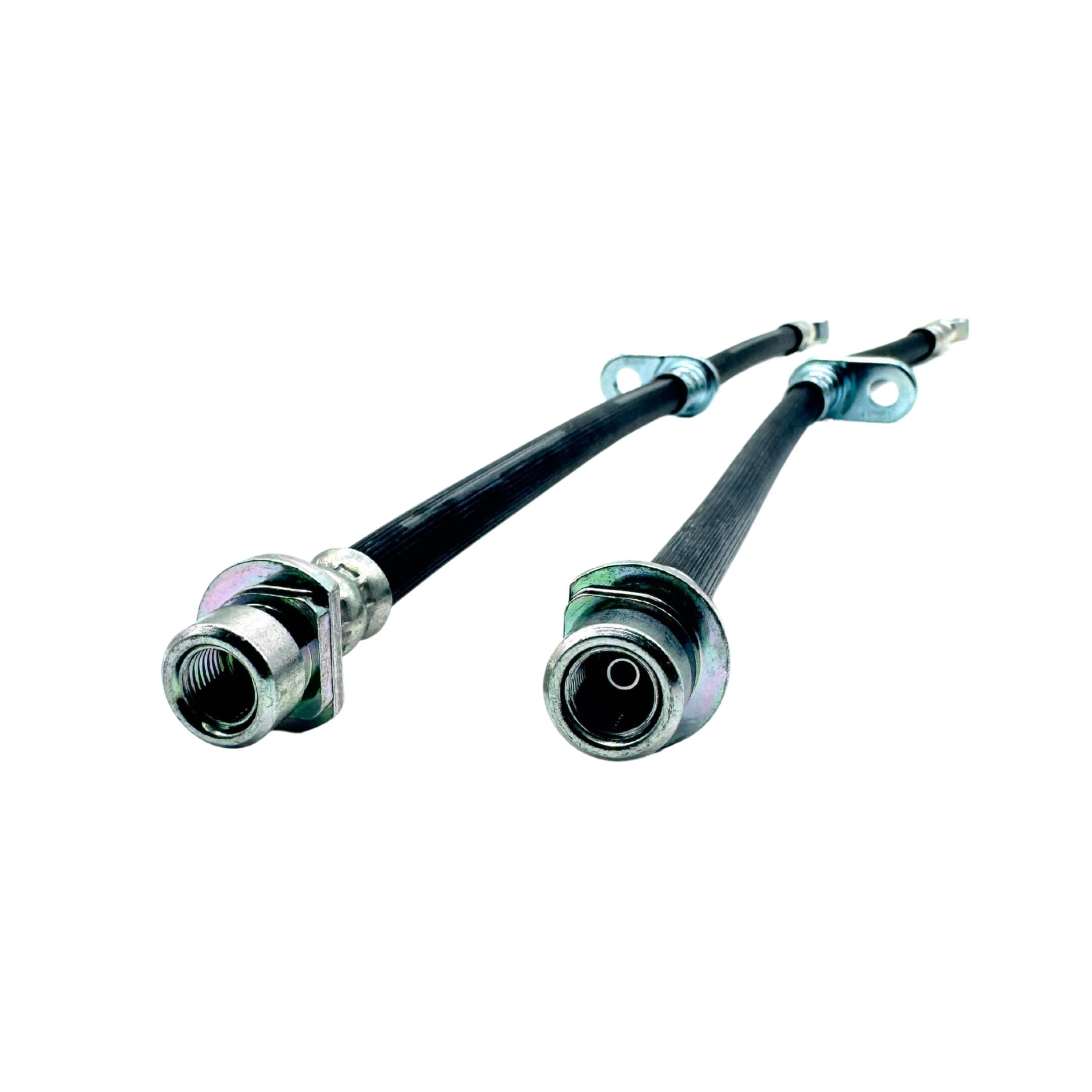 Brake Hose Set - Front for Honda Acty Truck HA8, HA9 Models (2009-2022), featuring durable black rubber hoses with metal fittings.