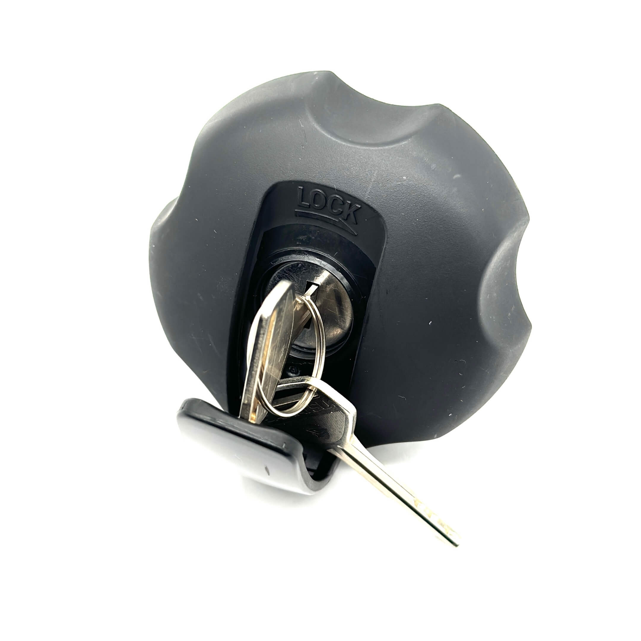Angled view of Fuel Cap & Key Set for Daihatsu Hijet Trucks, showcasing durable construction and leak-proof design.