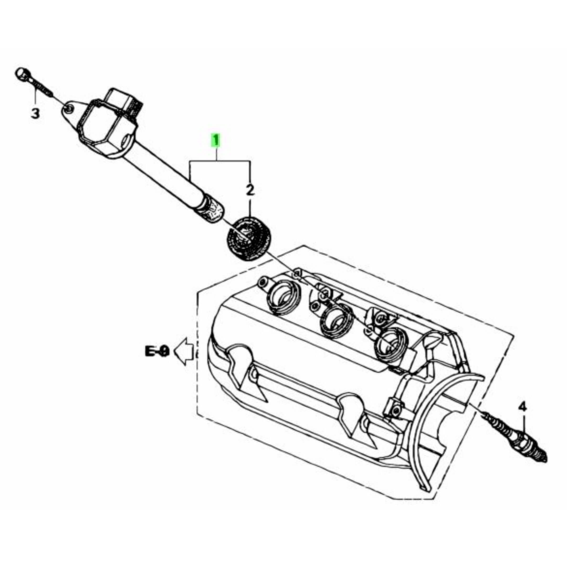 Technical diagram of NGK Ignition Coil Set for Honda Vamos Van HM1, HM2 models (1999-2018), showcasing components and assembly layout.