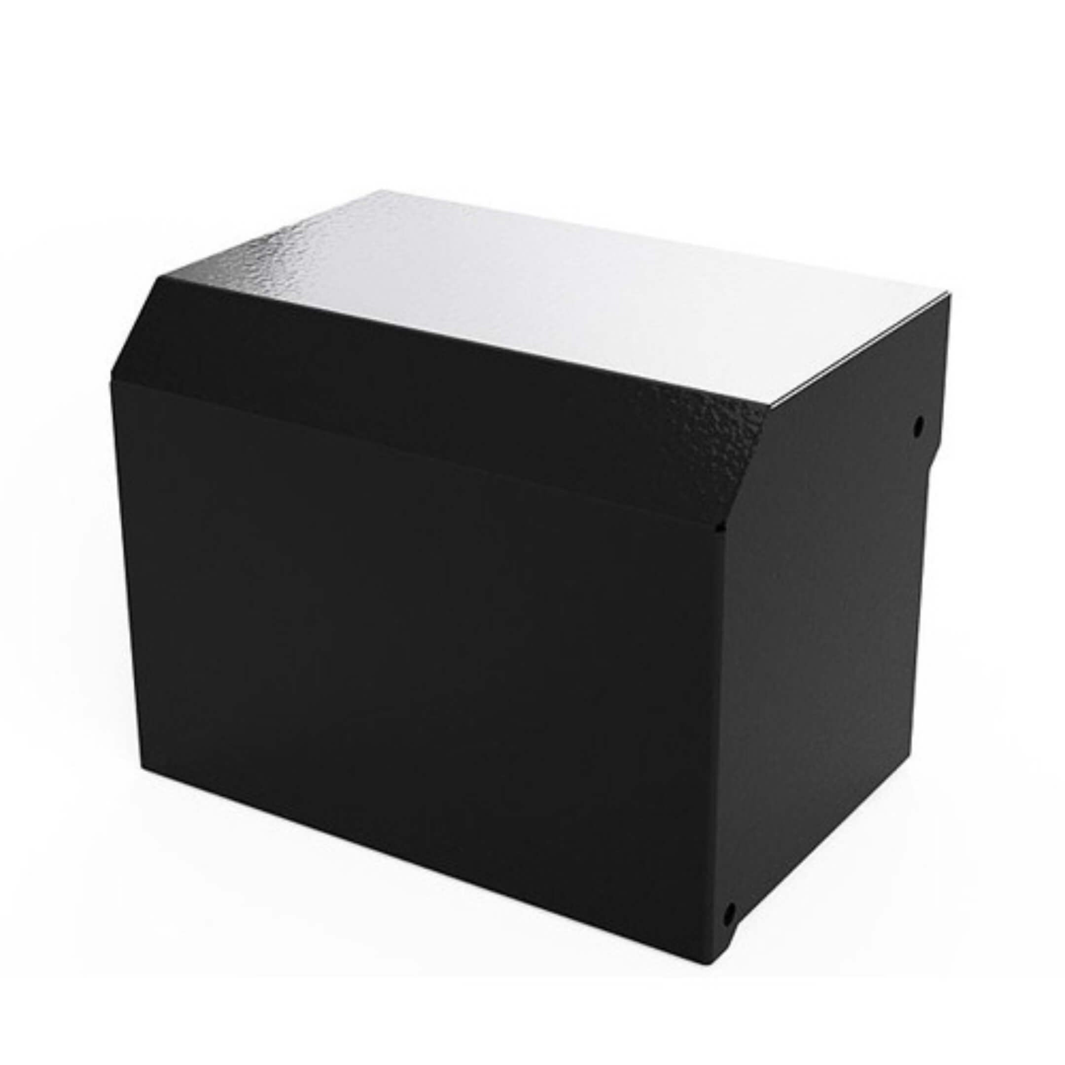 Universal Secondary Battery Box for Mini Vans, showcasing a robust design, perfect for mounting Group 34/78 Battery with a protective powder-coated finish