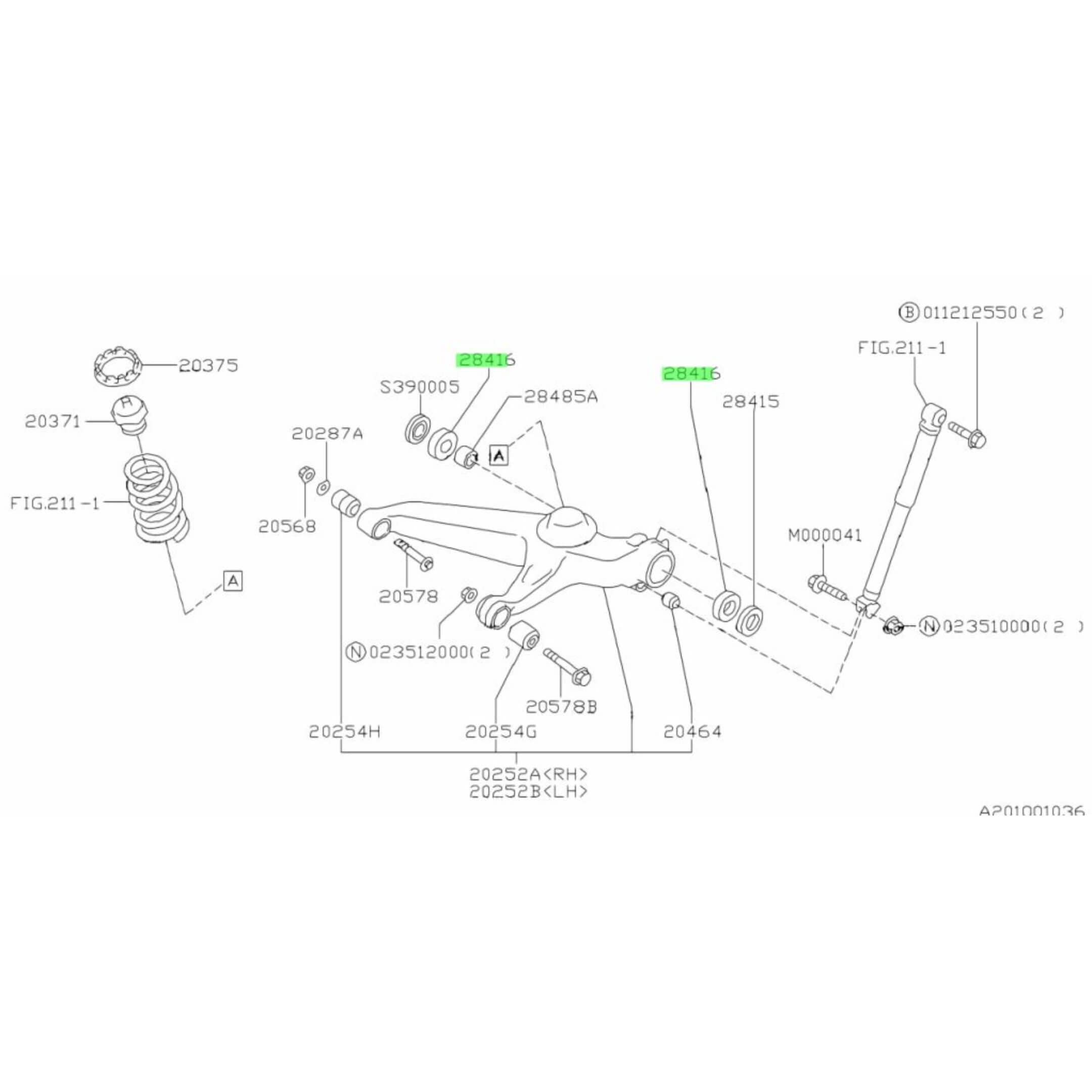 Detailed Diagram of Rear Axle Bearing Placement for Subaru Sambar Truck KS3, KS4 Models - OEM Fit.