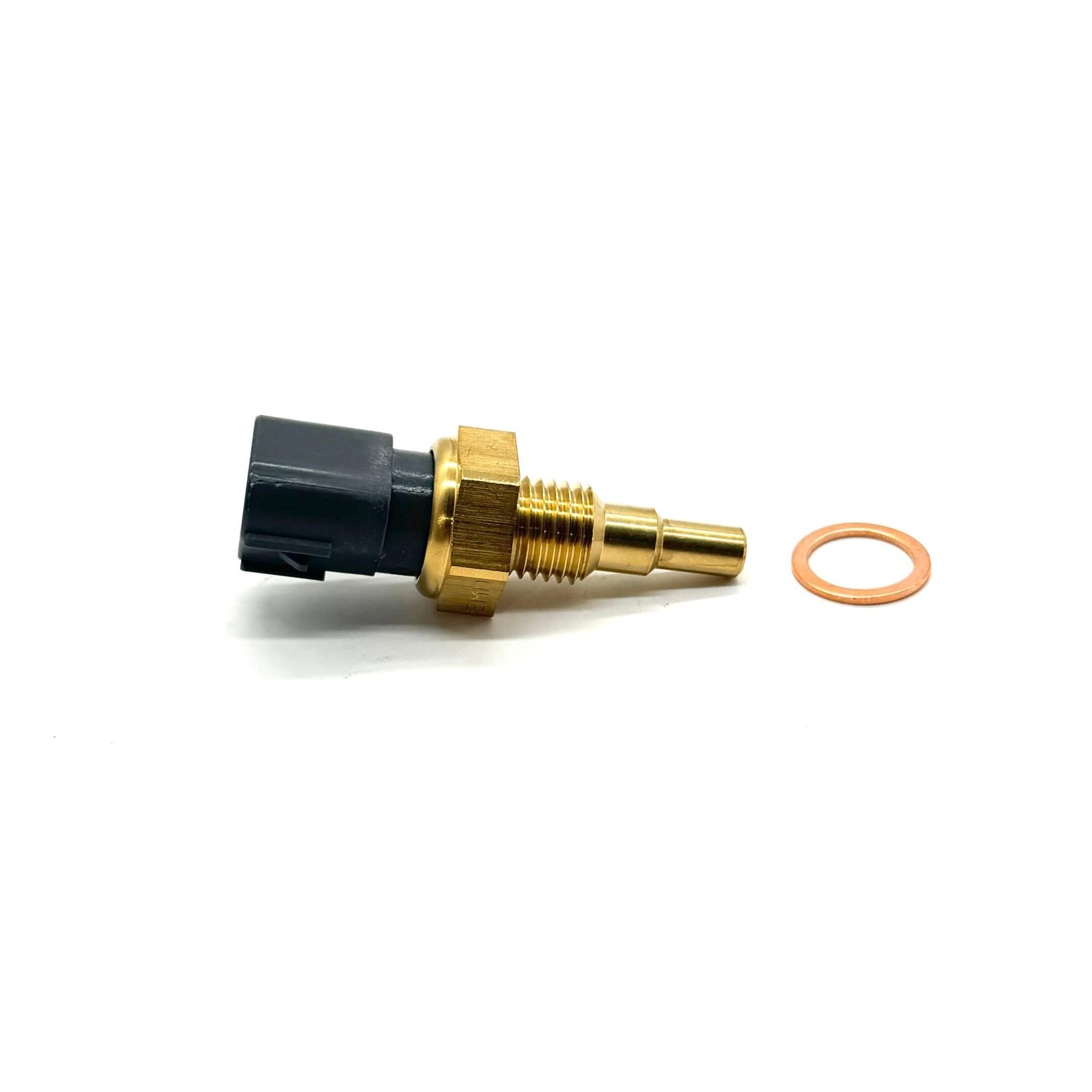 Side view of Subaru Sambar KS3, KS4 NA Coolant Temperature Sensor - Genuine part with included copper washer.