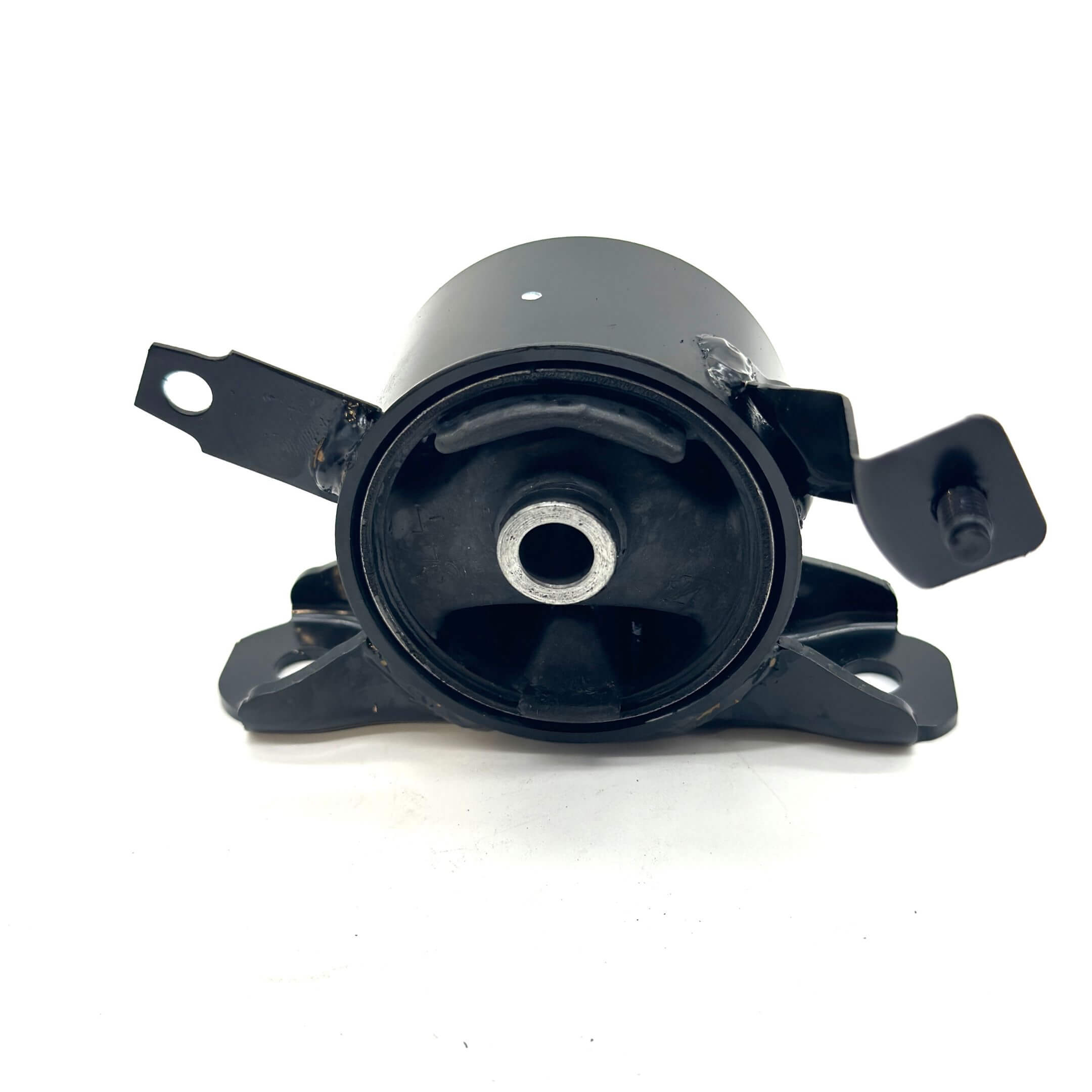 Side view of Subaru Sambar Transmission Mount Cushion, left rear mount part for stability.