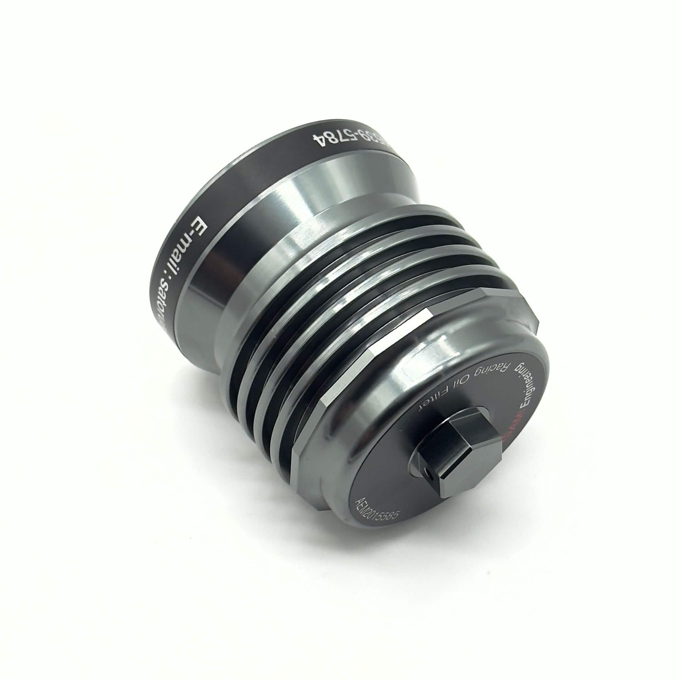 Asami Engineering Racing Oil Filter for Honda Acty Models (1990-2012) featuring a sleek metallic design with engraved details.