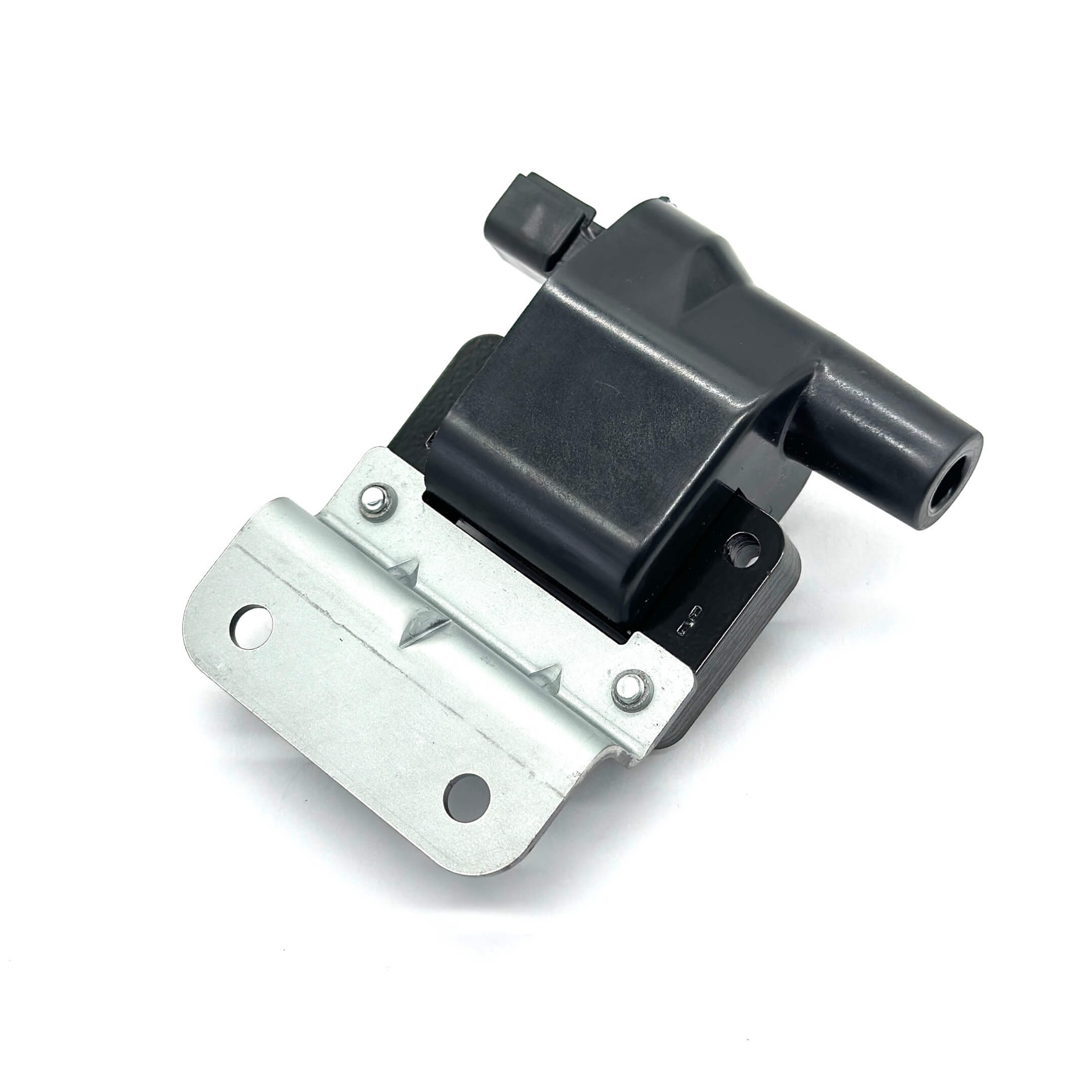 Close-up of the Genuine Daihatsu ignition coil assembly, highlighting premium materials and mounting bracket for Hijet Trucks.