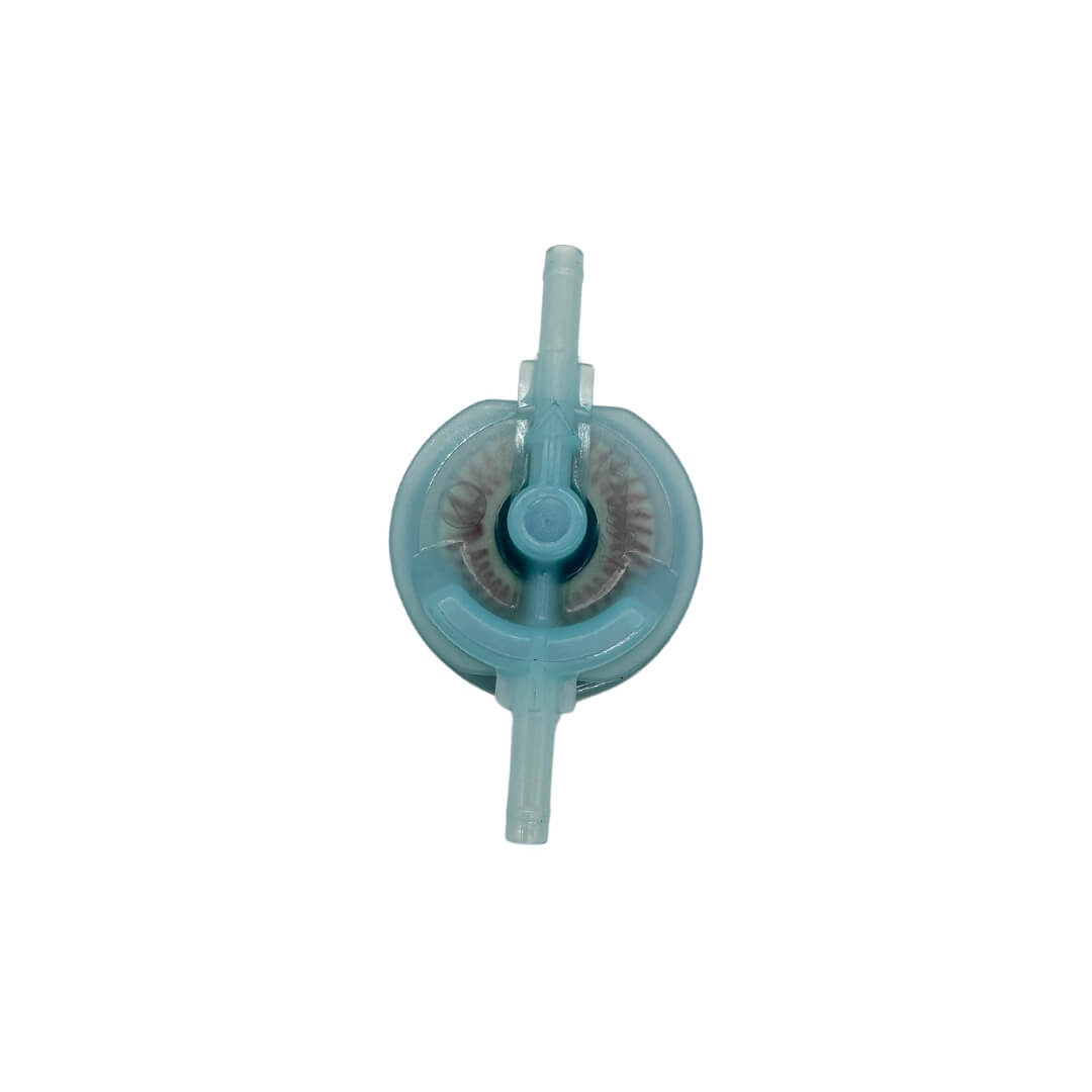 Transparent-bottom fuel filter for Subaru Sambar KV3, KV4 models, highlighting the filtering mechanism, for models from 1990 to 1998.