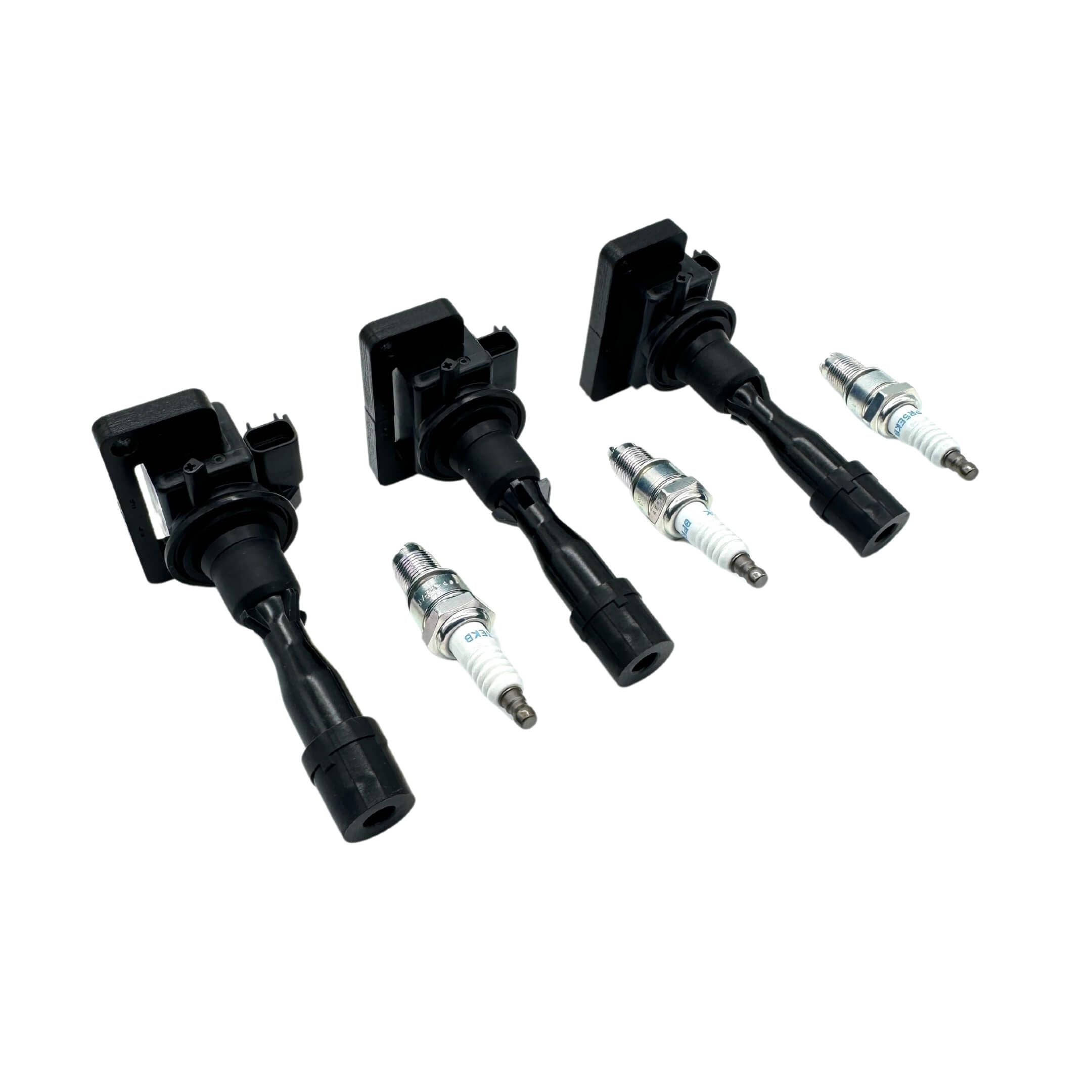 6 Piece Ignition Kit featuring spark plugs and ignition coils for EFRS DOHC engines, compatible with Daihatsu Hijet S100, S110, S120, S130 models from 01/1997 to 01/1999.