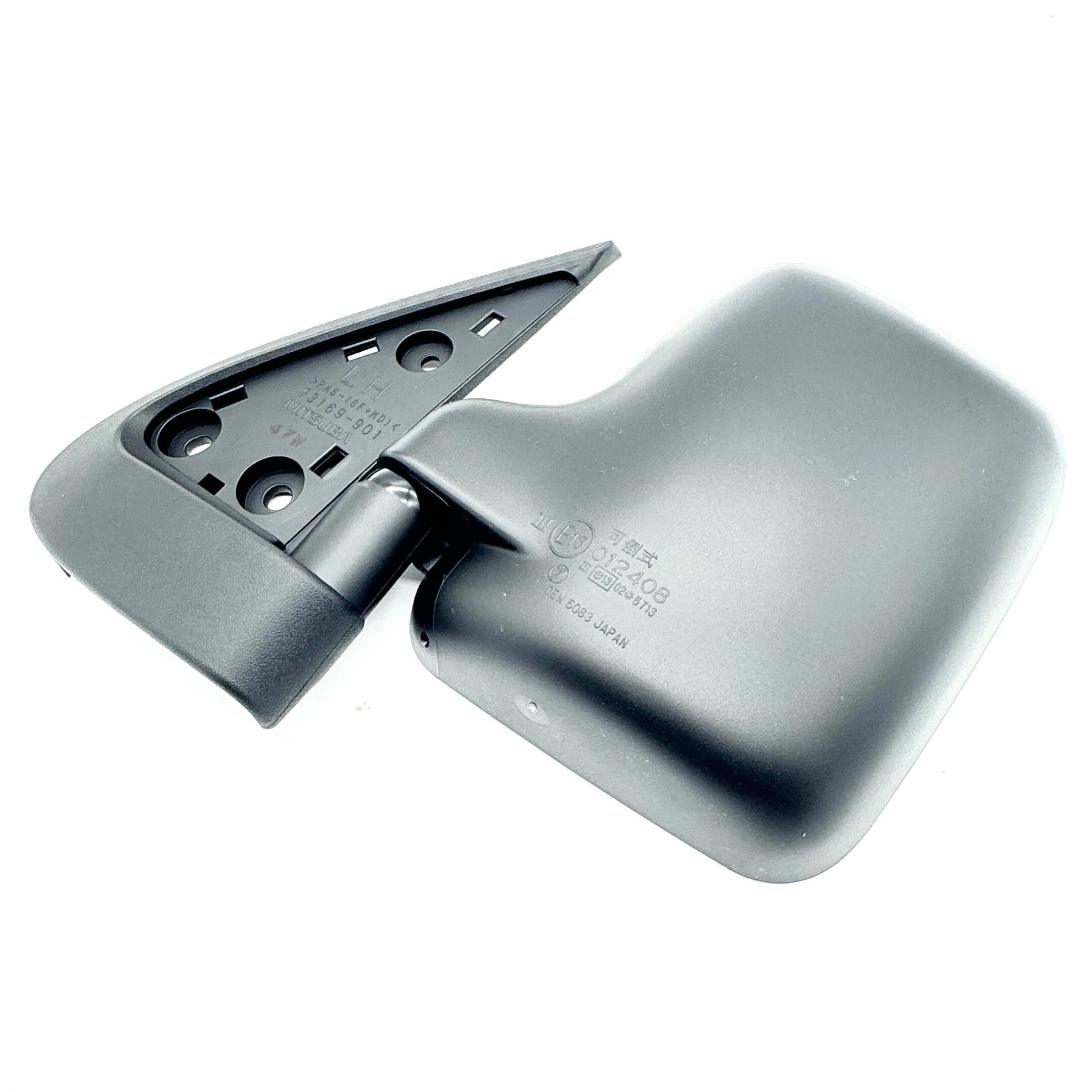 Close-up of the Genuine Daihatsu passenger-side door mirror with OEM-quality finish, designed for S110P Hijet Trucks from 1994-1998.