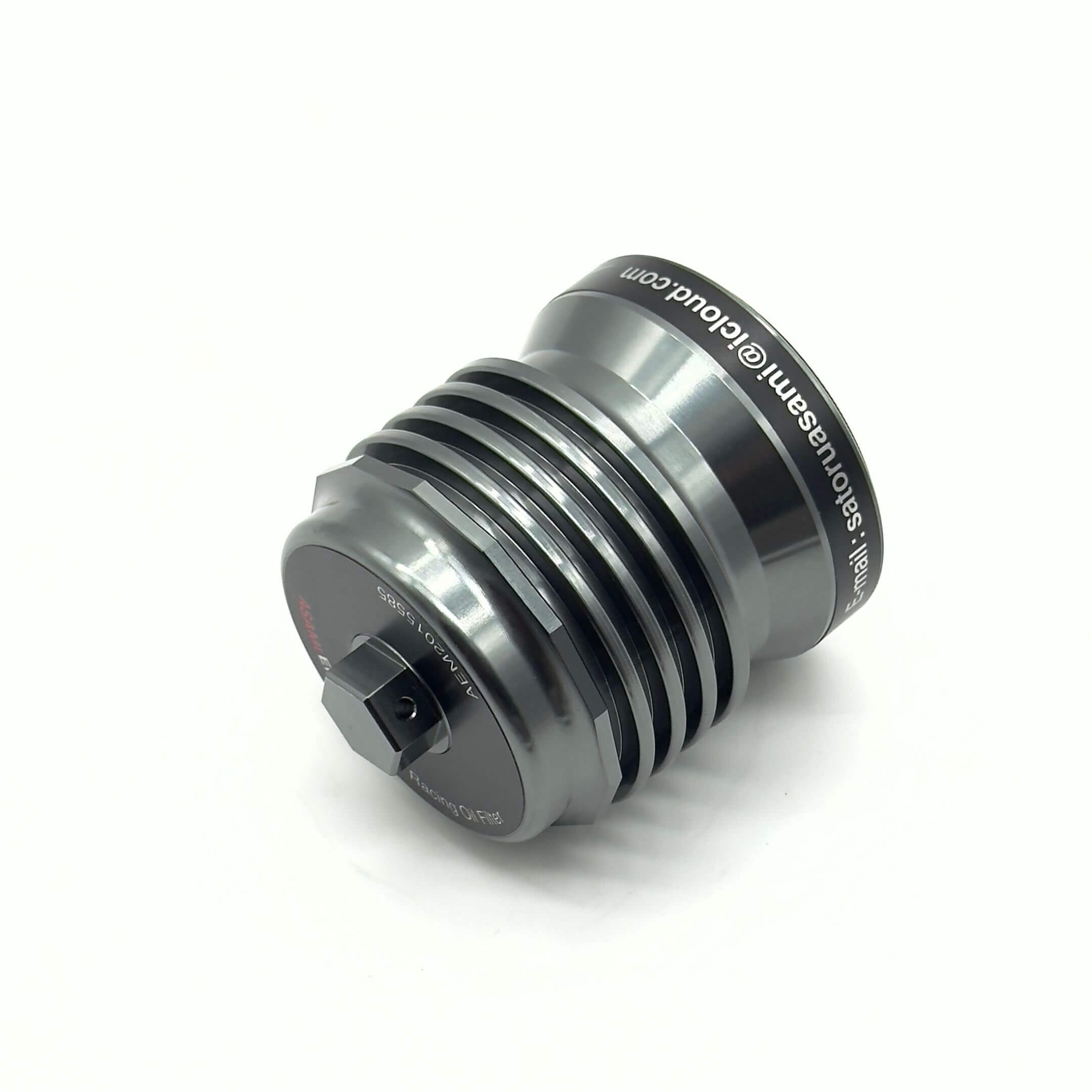 Asami Engineering Racing Oil Filter for Honda Acty Models 1990-2012, featuring a sleek metallic design with engraved details.