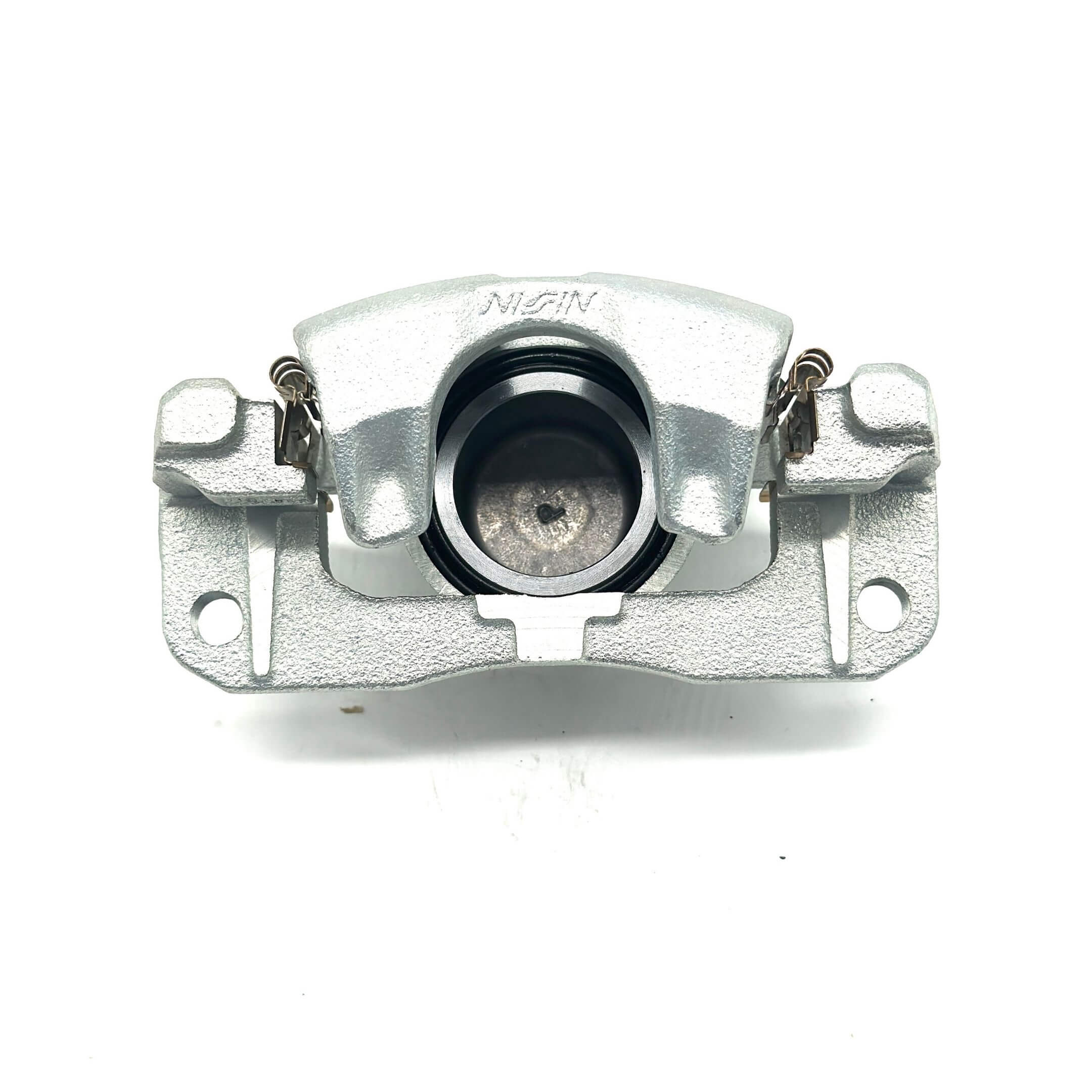 Silver brake caliper for passenger side, compatible with Honda Acty Truck HA8, HA9 models from 2009-2022.