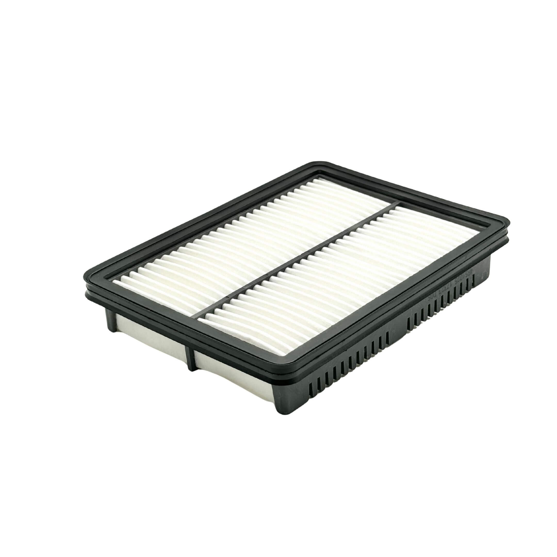 Aftermarket air filter for Subaru Sambar Wagon TW1, TW2 models (1999-2012), featuring a rectangular design with a black frame and white pleated filter.