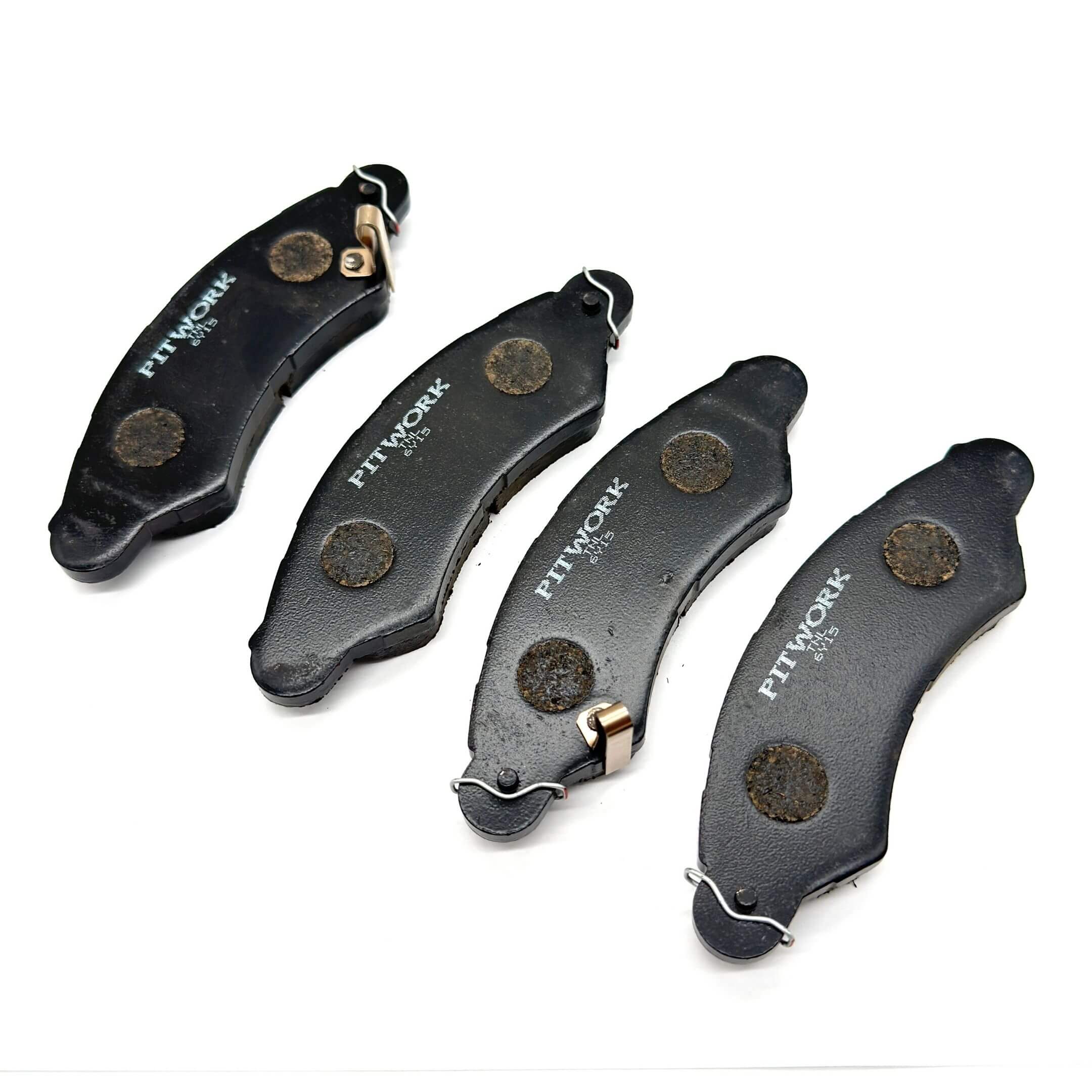 Black front brake pads for Subaru Sambar Van TV1, TV2 models (1999-2012) featuring durable construction and Pitwork branding.
