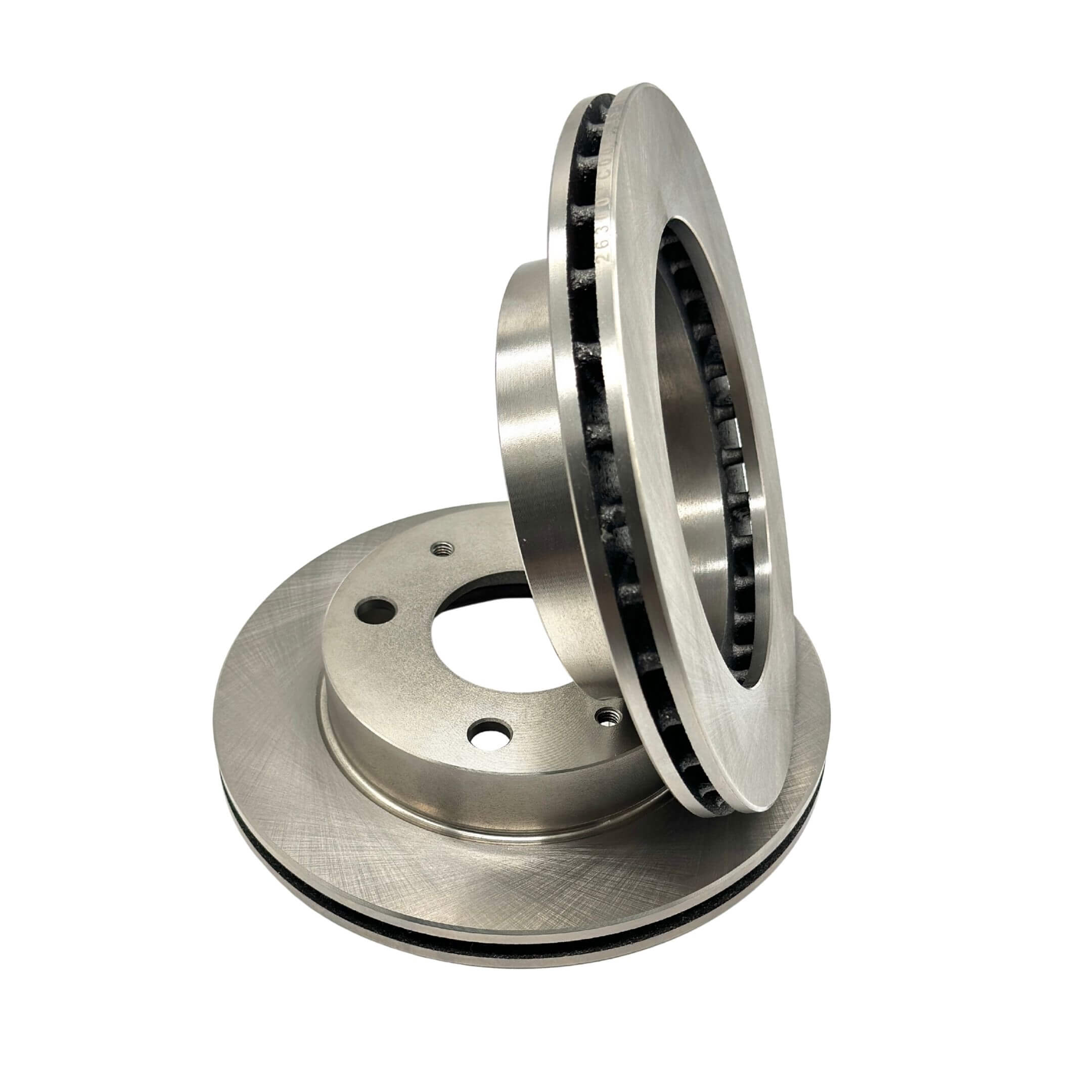 Brake Rotors for Subaru Sambar Wagon TW1, TW2 Models (1999-2012), featuring right and left pairs in silver with a vented design.