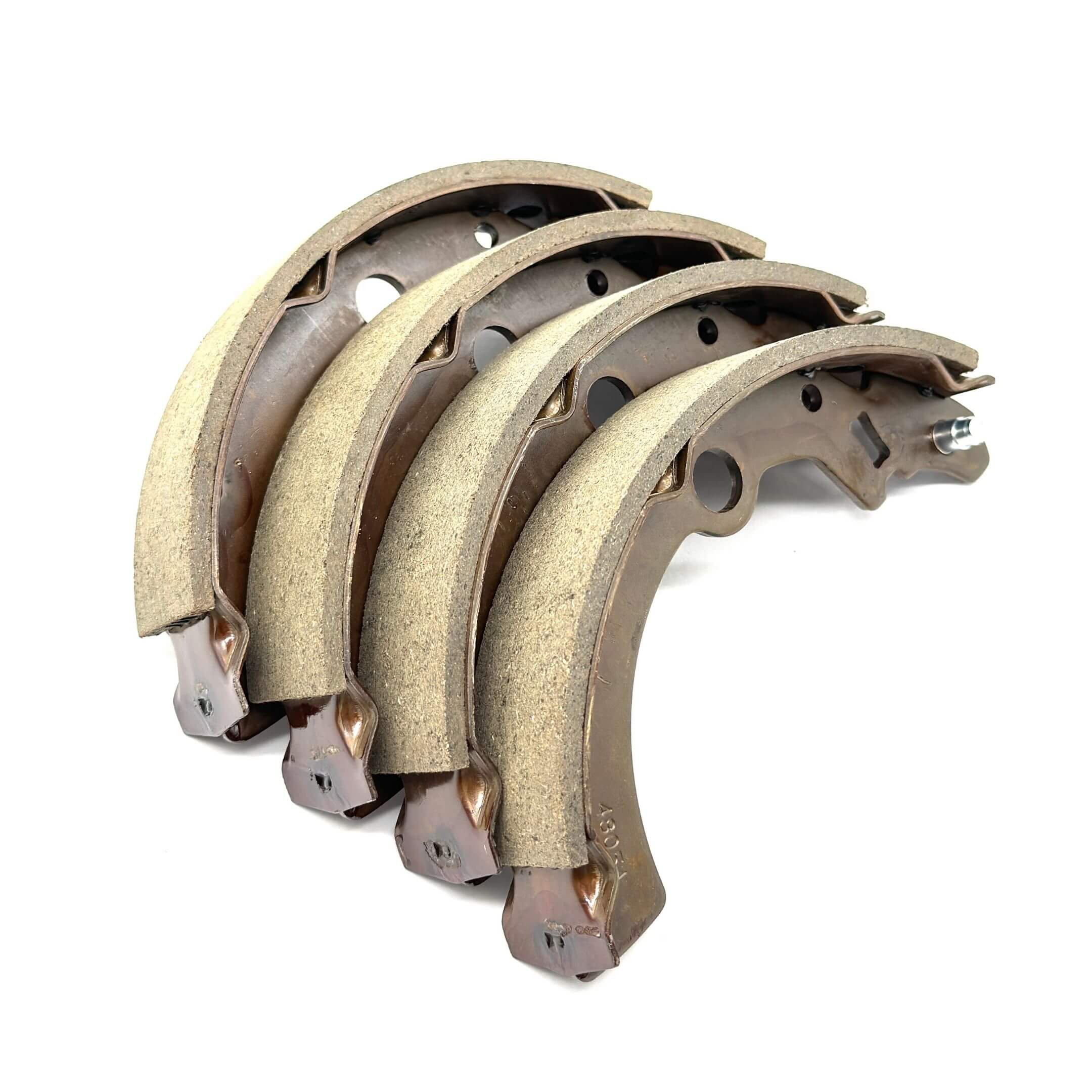 Brake Shoes for Subaru Sambar Truck TT1, TT2 Models 1999-2012, featuring durable brown metal construction for right and left sides.