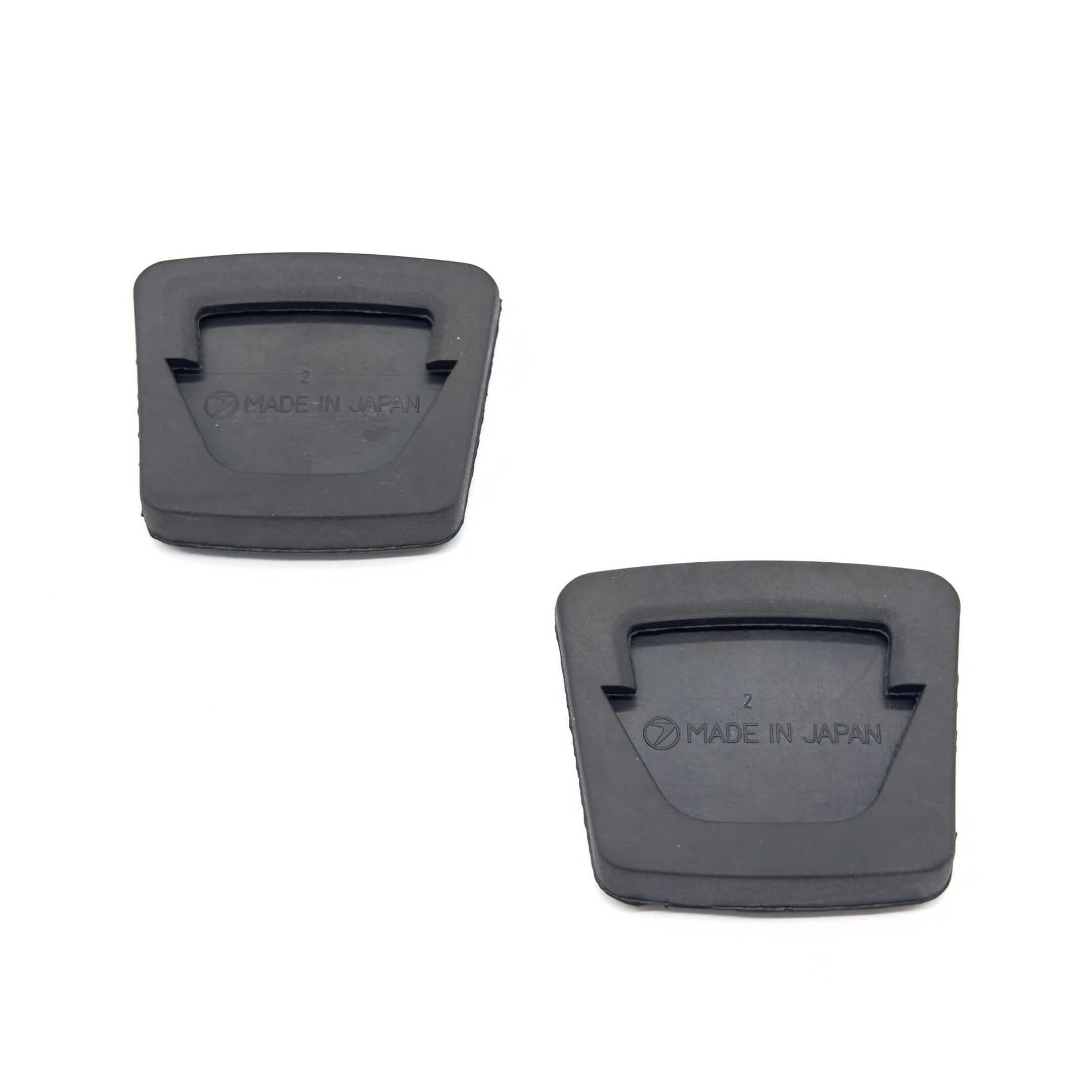 Black genuine clutch and accelerator pads for Subaru Sambar Truck TT1, TT2 models, 1999-2012, made in Japan.