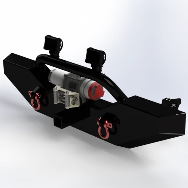 Suzuki Carry Front Bumper Type A for DD51T Models 1991-1999, featuring a black finish and 2” receiver with red tow hooks.