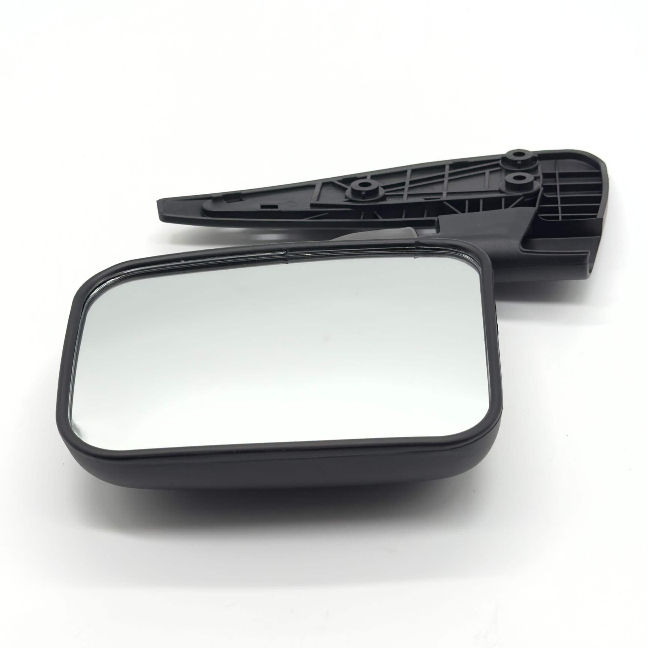 Black left-hand passenger side door mirror for Subaru Sambar Van TV1, TV2 models, 1999-2012.