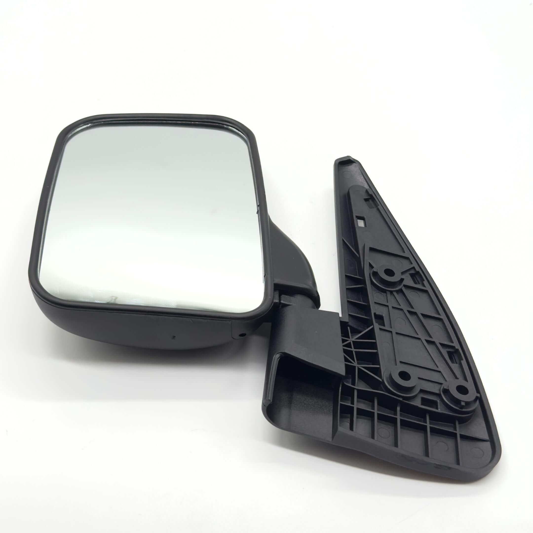 Black left-hand passenger side door mirror for Subaru Sambar Wagon TW1, TW2 models, 1999-2012.
