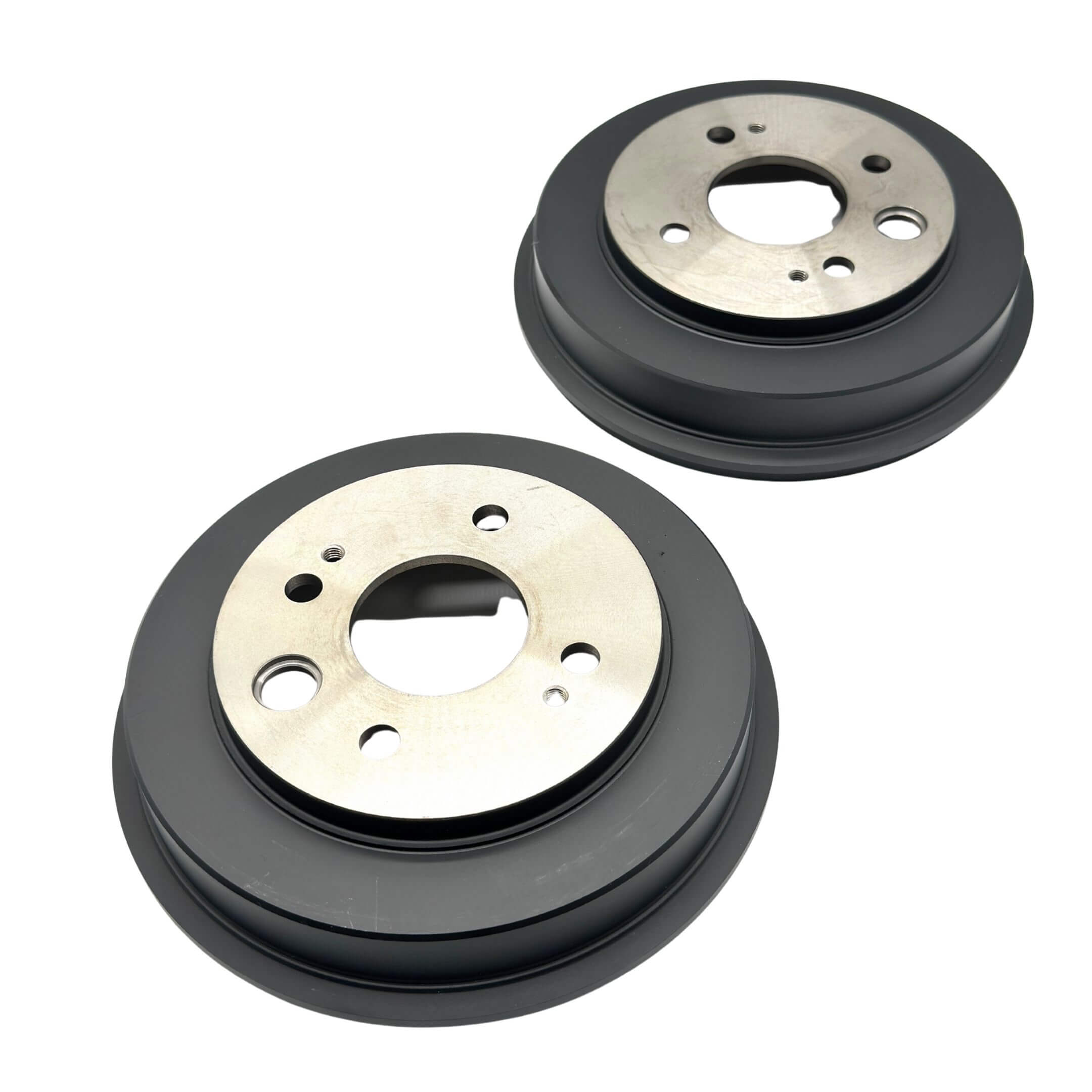 Drum Brakes - Right & Left for Subaru Sambar Wagon TW1, TW2 Models (1999-2012), featuring a durable gray and silver design.