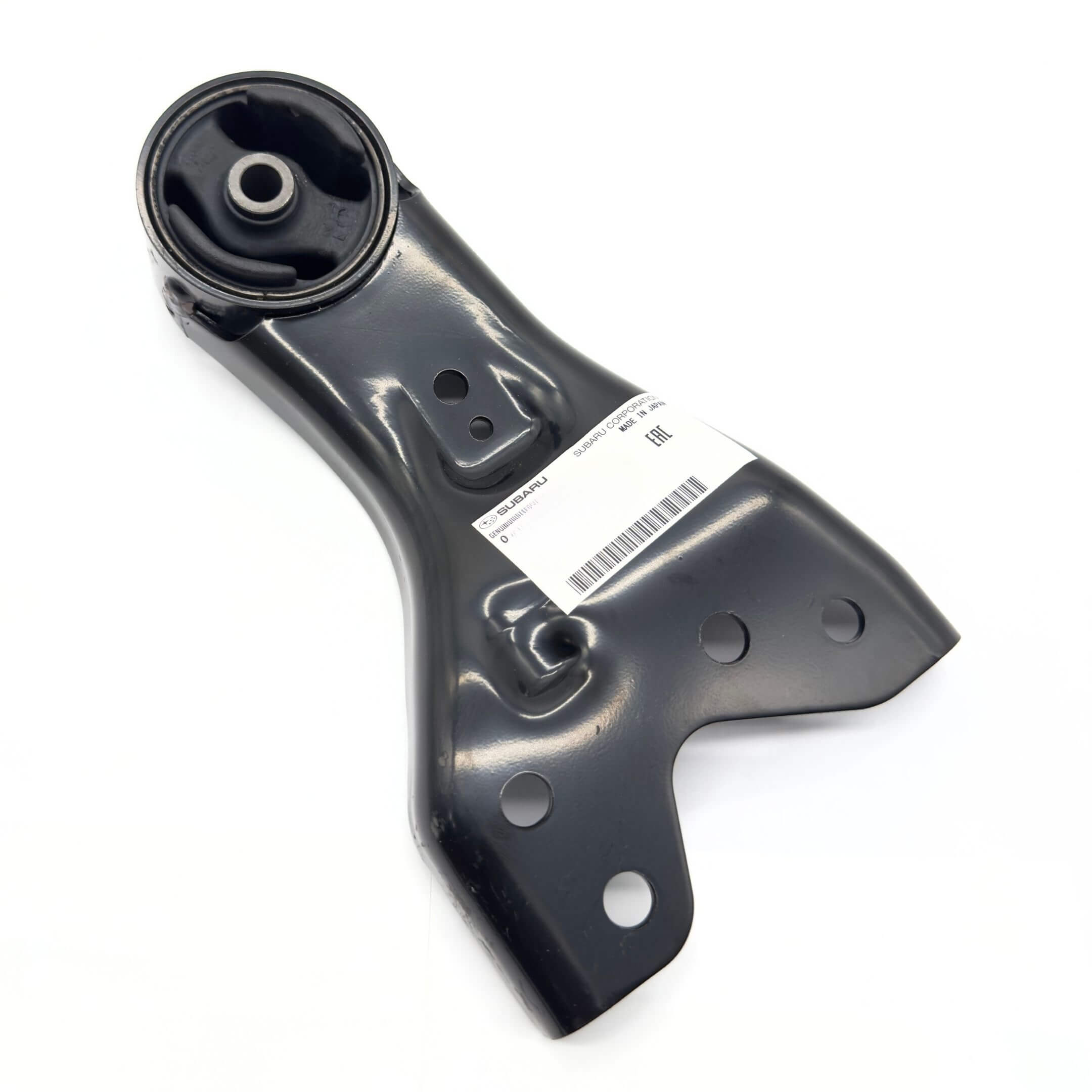 Front Transmission Mount for Subaru Sambar Van TV2, 4WD & Manual Transmission, 1999-2012, black metal construction.
