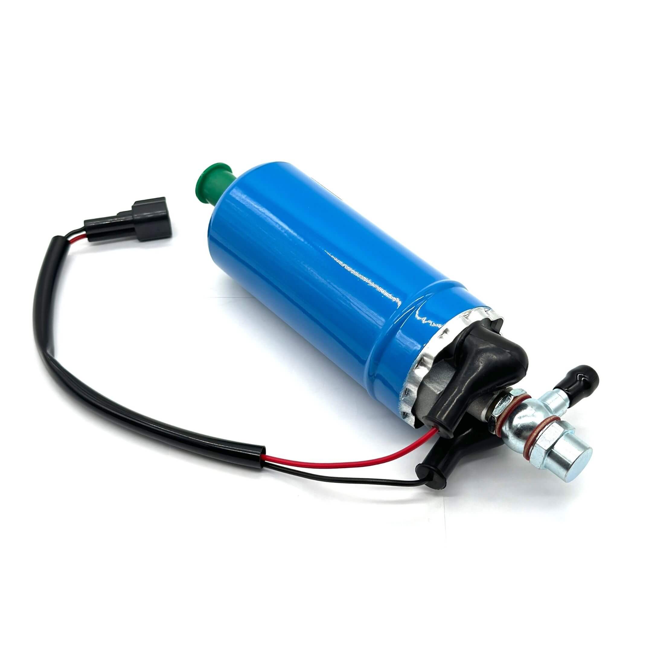 Blue aftermarket fuel pump for Subaru Sambar Truck TT1, TT2 models, 1999-2012, featuring a compact design with wiring connectors.
