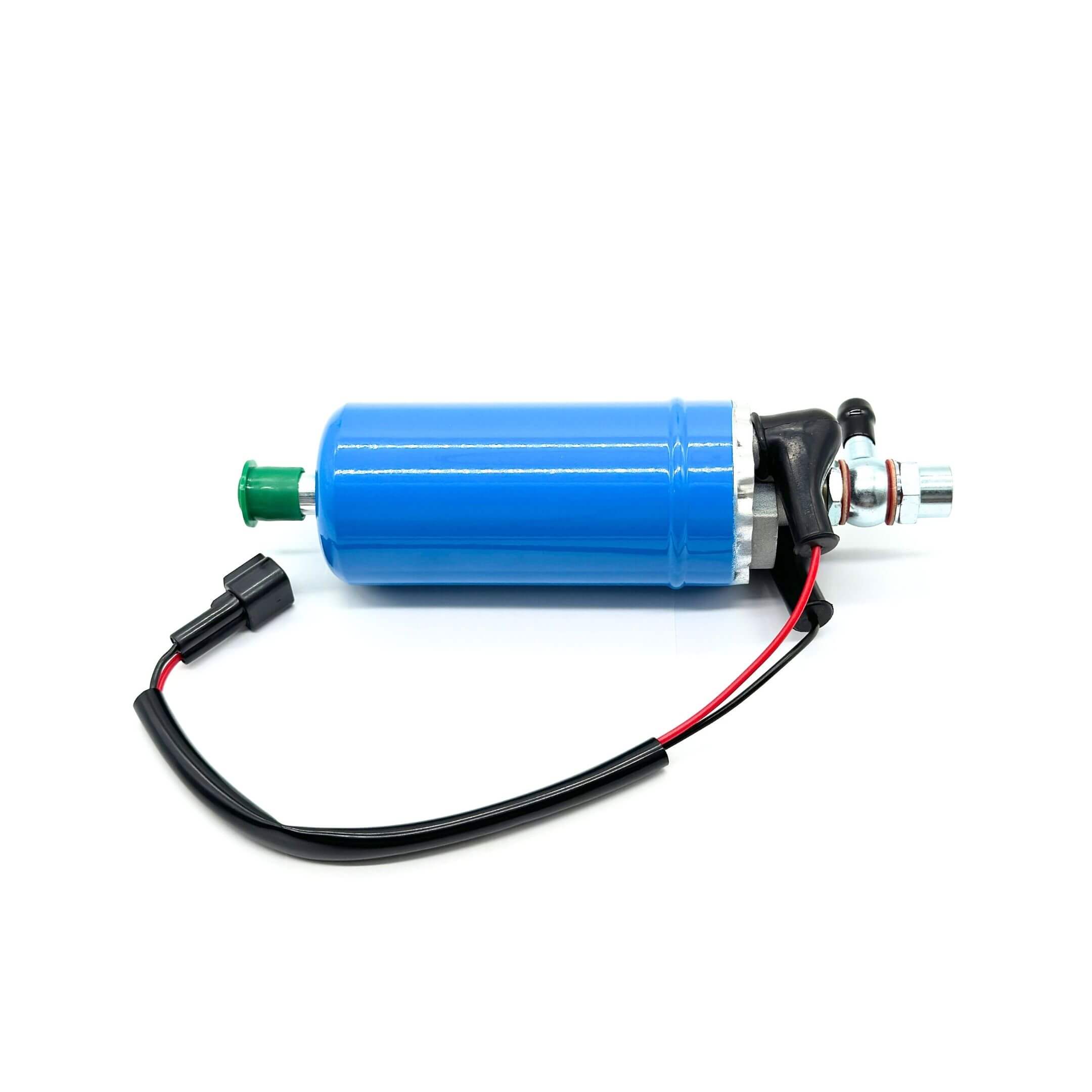 Blue aftermarket fuel pump for Subaru Sambar Truck TT1, TT2 models (1999-2012) with wiring and connectors.