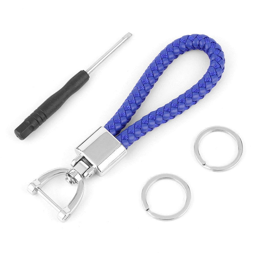Blue Rotatable Horseshoe Buckle Keychain