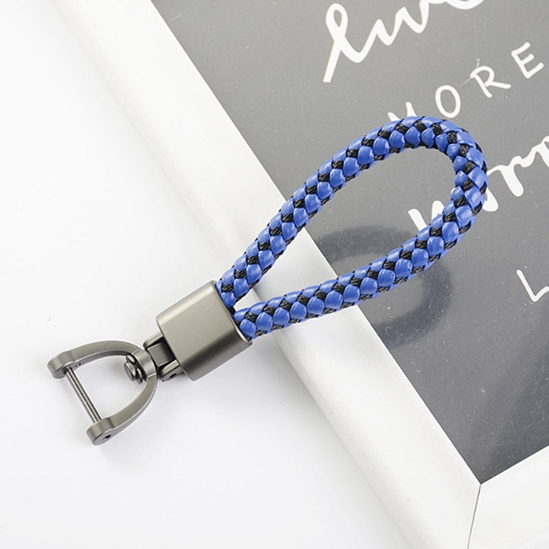 Blue-Black Stylish Leather Keychain